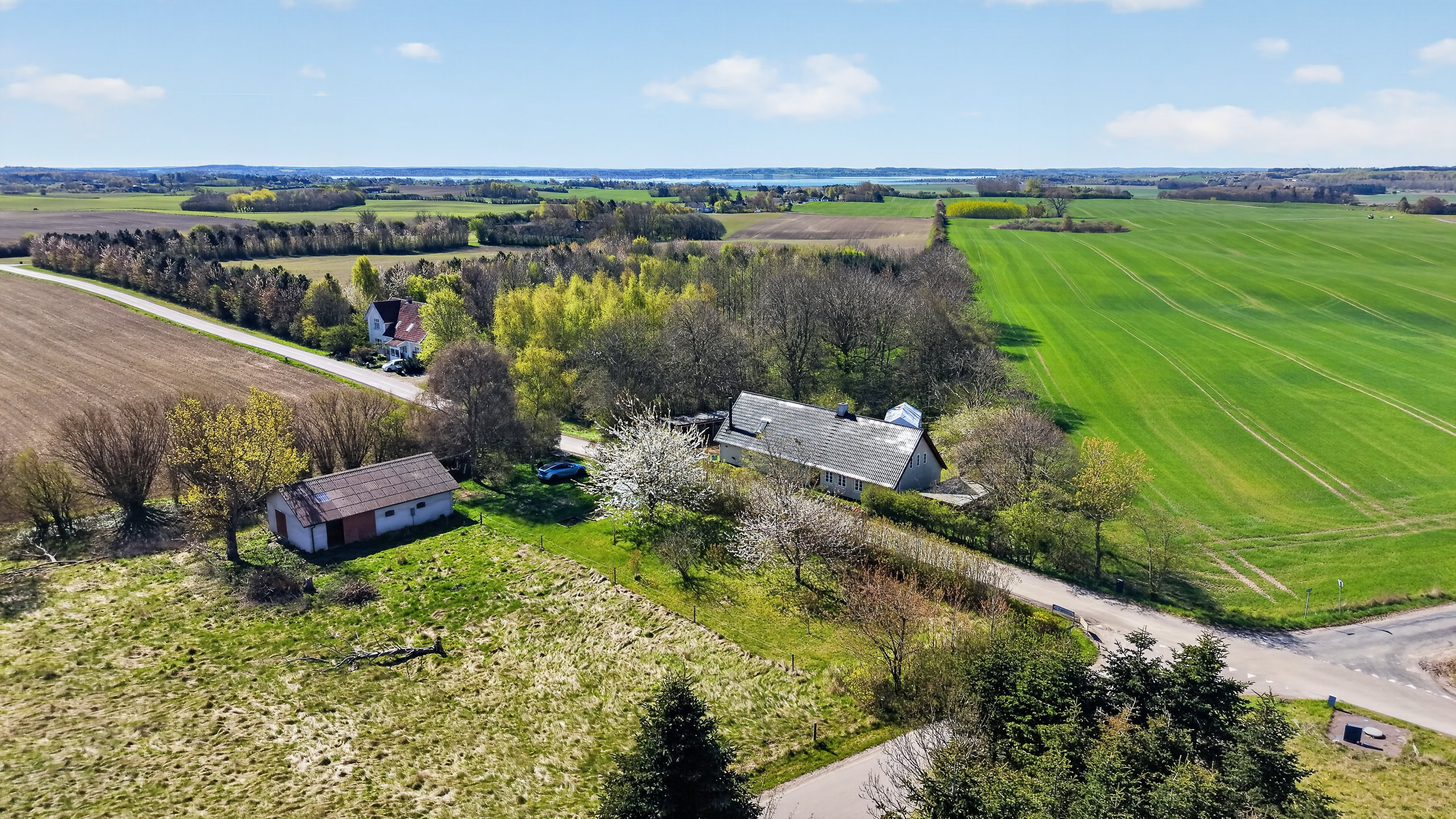Fremhævet luftfoto billede i fuldskærmstilstand. Billede af Eskilstrupvej 32, Sidinge, 4500 Nykøbing Sj