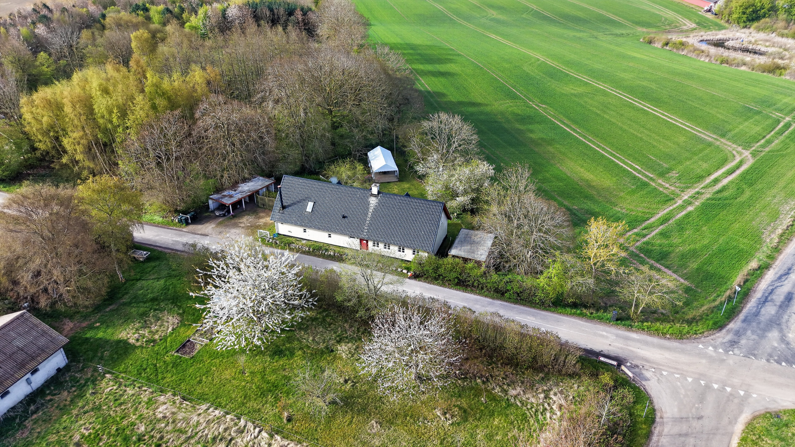 Fremhævet luftfoto billede i fuldskærmstilstand. Billede af Eskilstrupvej 32, Sidinge, 4500 Nykøbing Sj
