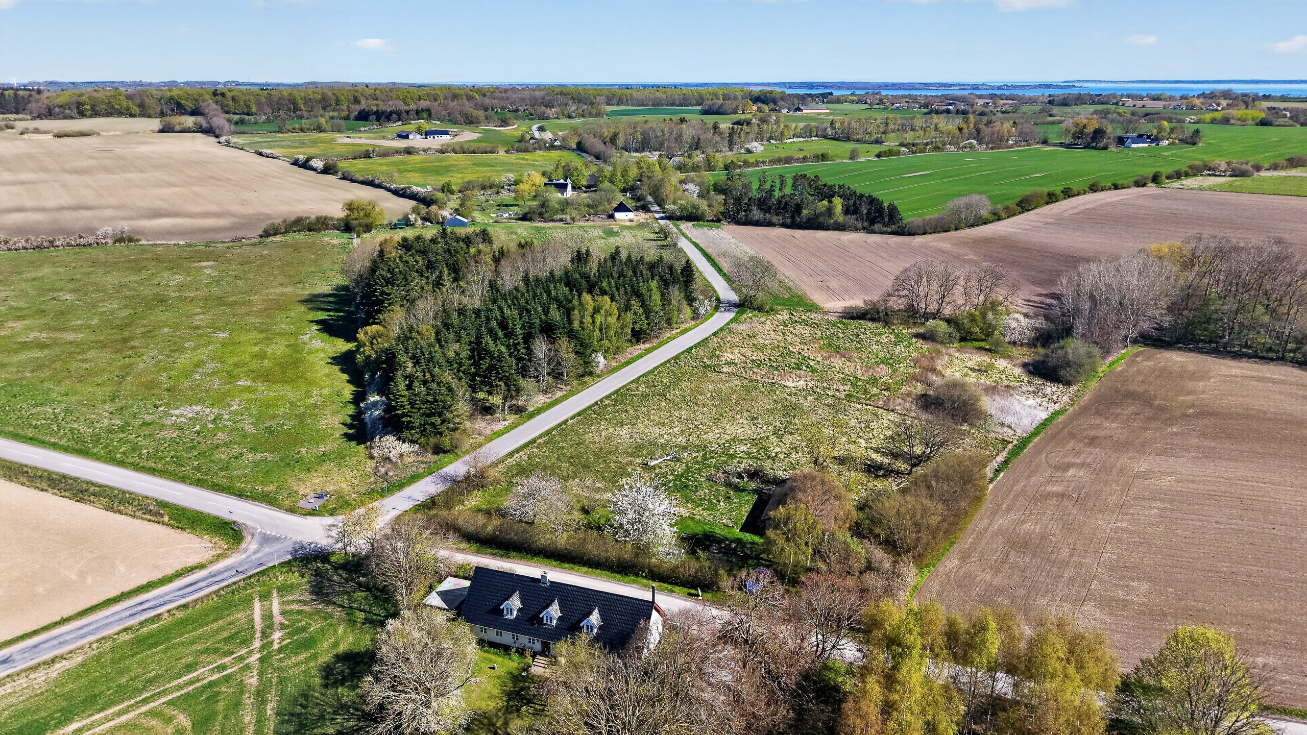 Fremhævet luftfoto billede i fuldskærmstilstand. Billede af Eskilstrupvej 32, Sidinge, 4500 Nykøbing Sj