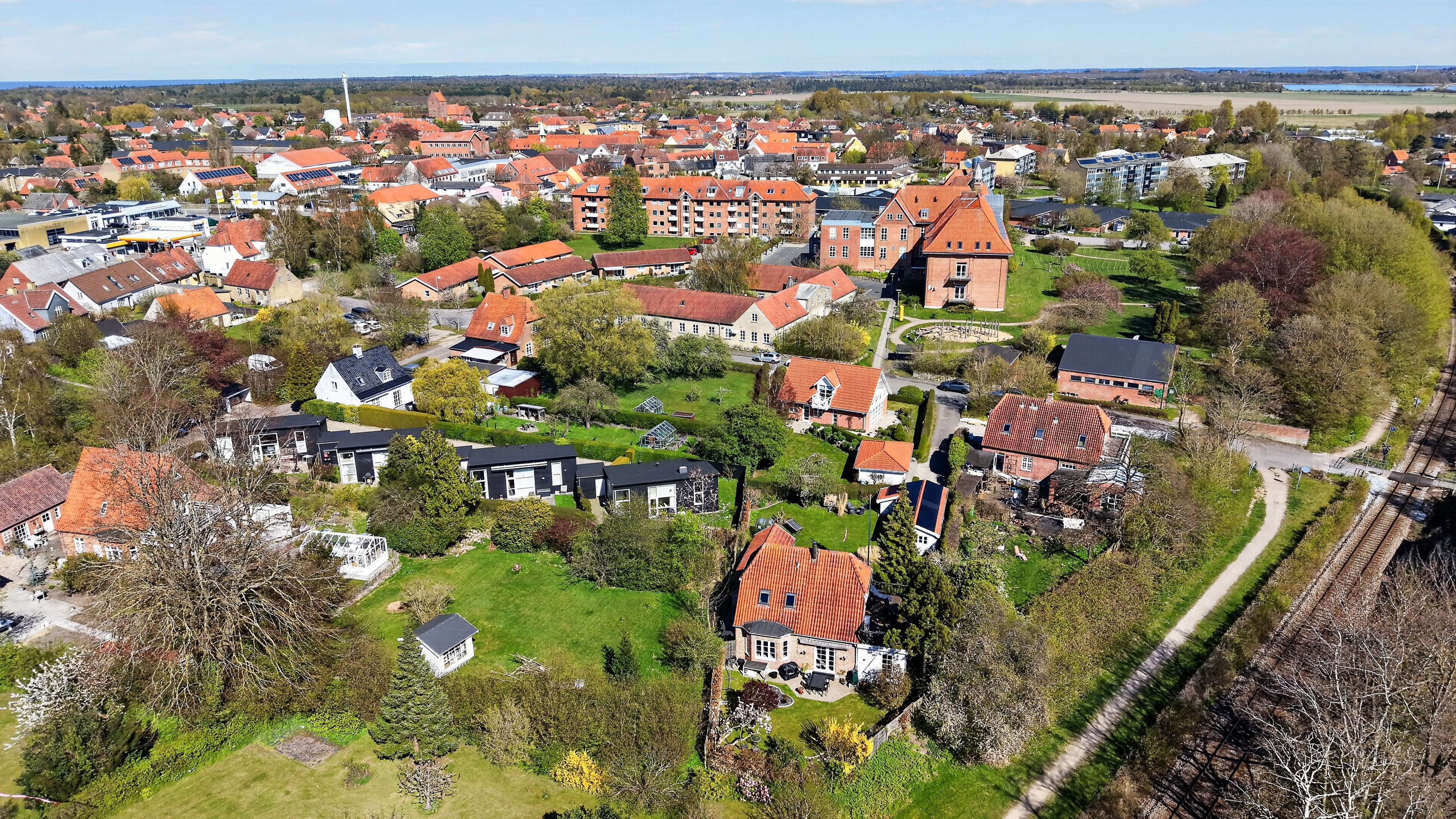 Fremhævet luftfoto billede i fuldskærmstilstand. Billede af Sygehusvej 16, 4500 Nykøbing Sj