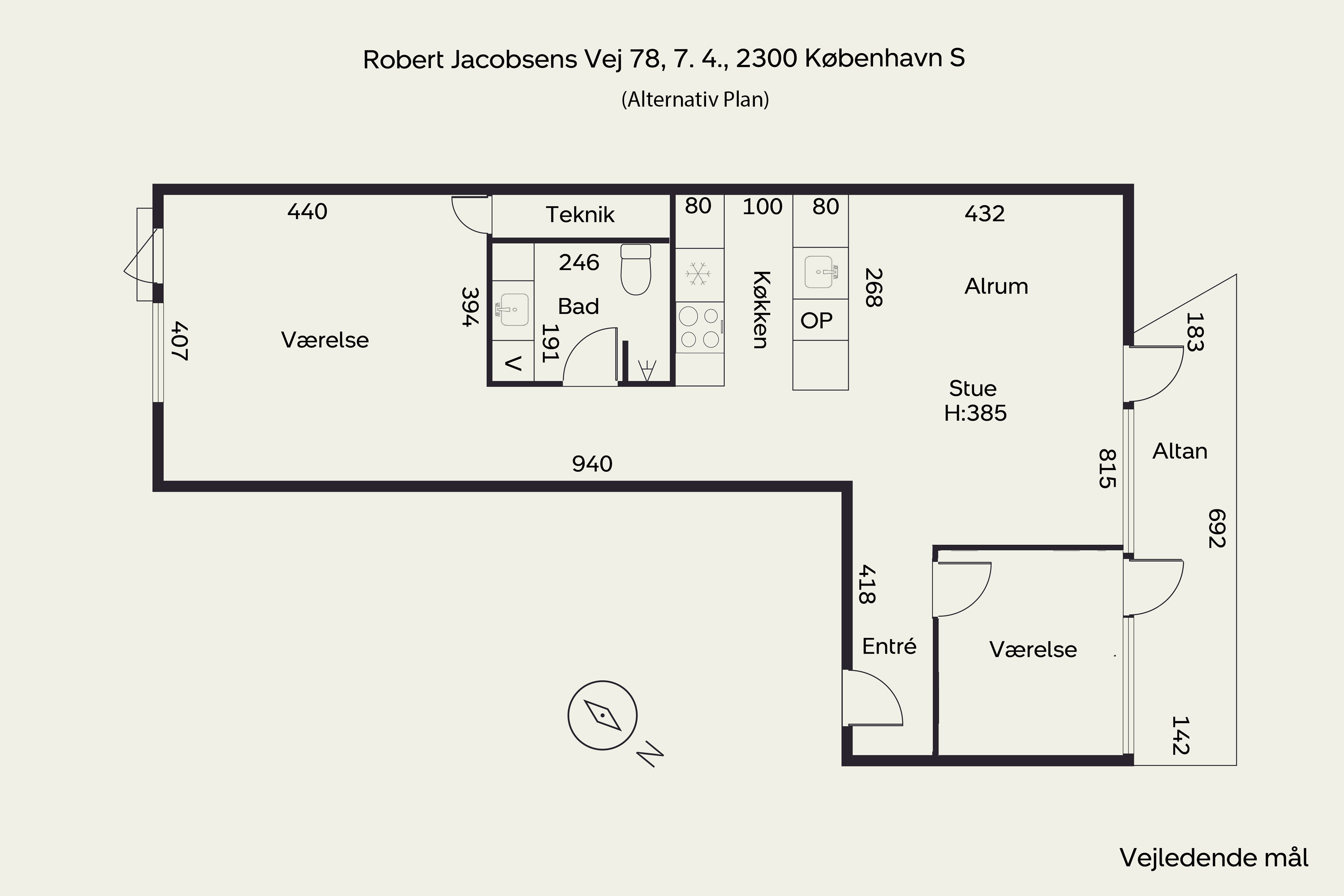 Plantegninger billede af Robert Jacobsens Vej 78, 7. 4., 2300 København S