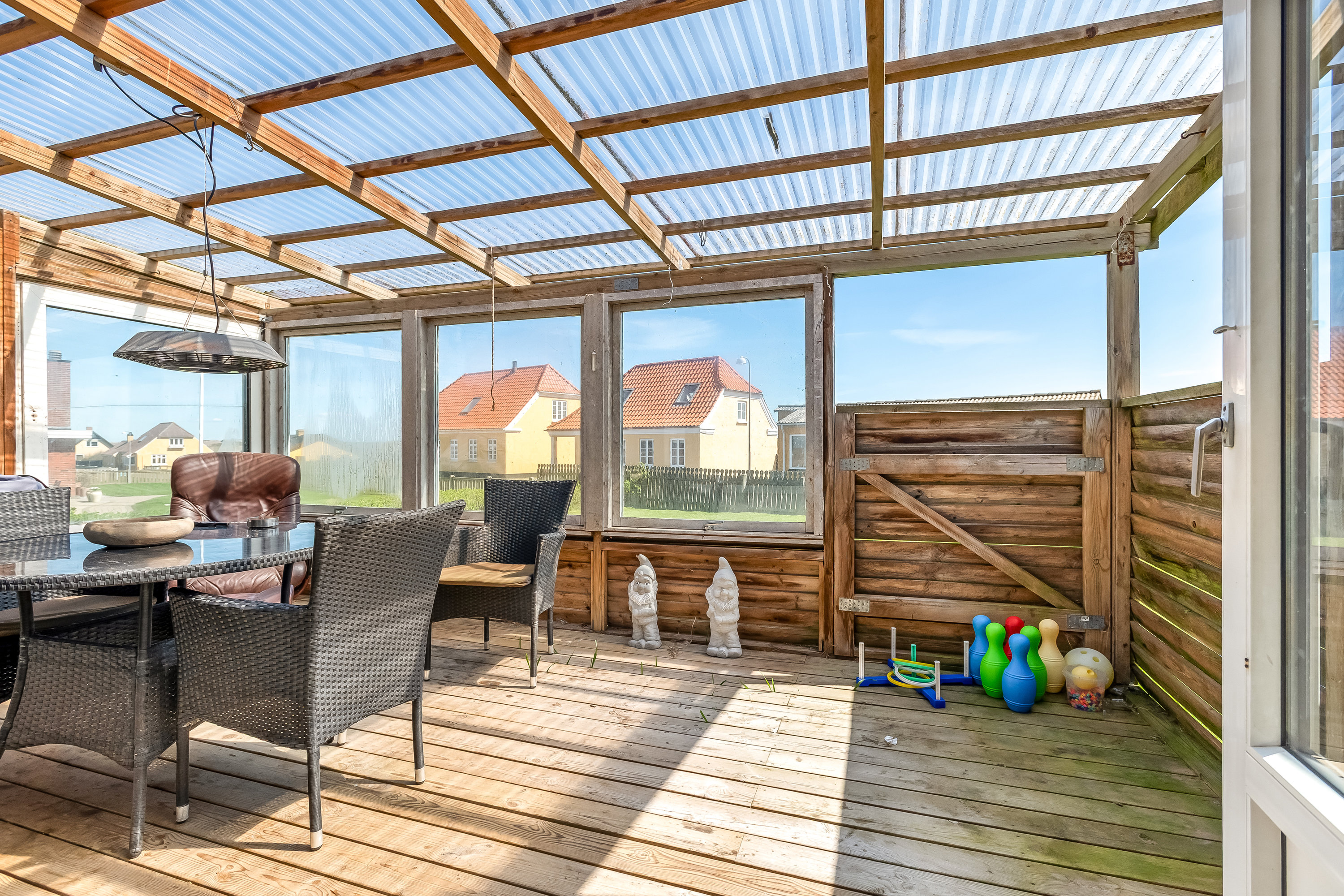 Fremhævet overdækket terrasse billede i fuldskærmstilstand. Billede af Hans Brygges Vej 7, Ferring, 7620 Lemvig