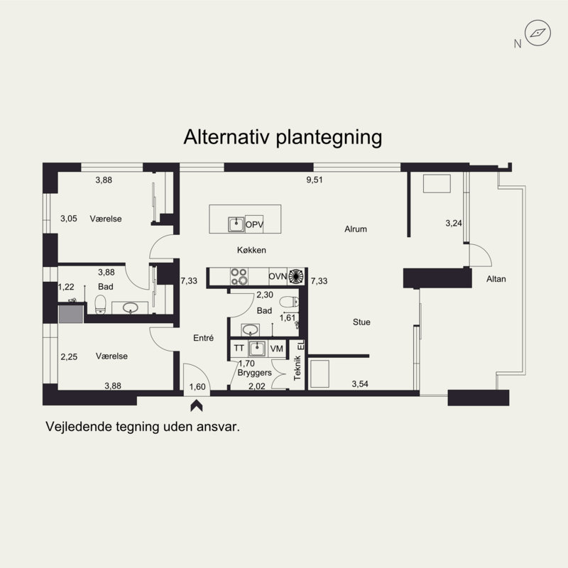 Plantegninger billede af Vestergade 2A, 7. tv., 6600 Vejen