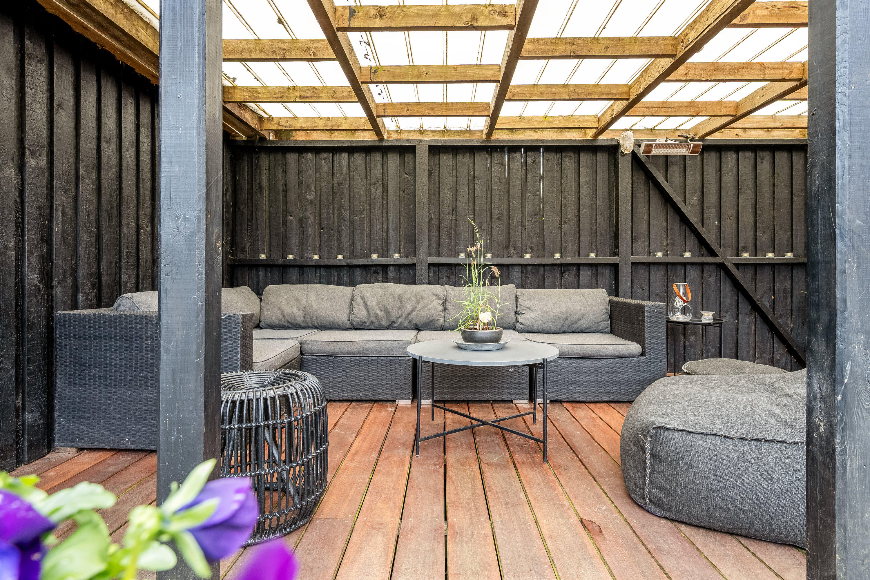 Fremhævet overdækket terrasse billede i fuldskærmstilstand. Billede af Kløverengen 5, Nordby, 6720 Fanø