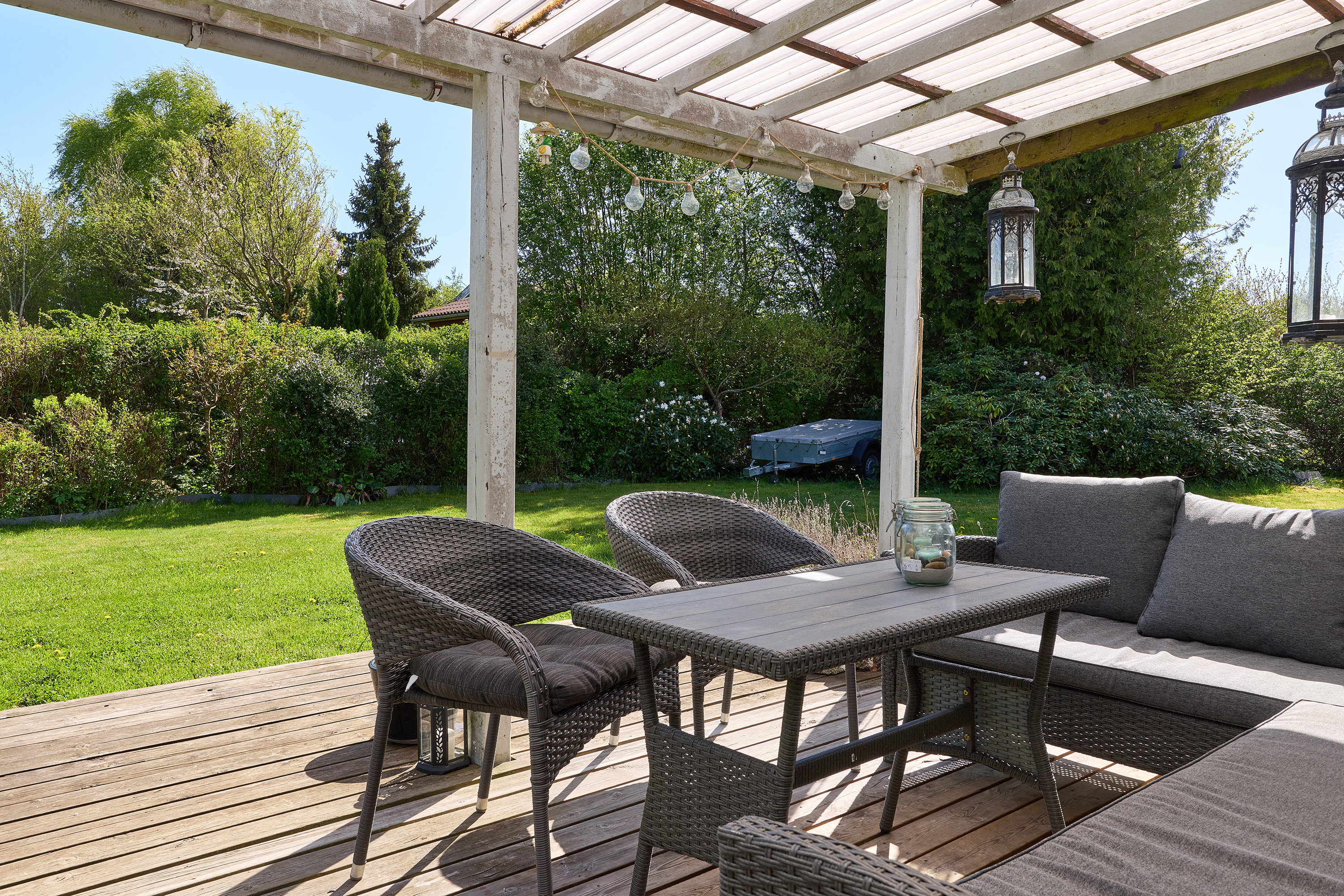 Fremhævet terrasse billede i fuldskærmstilstand. Billede af Hvilehøjvej 28, Dalby Huse, 3630 Jægerspris