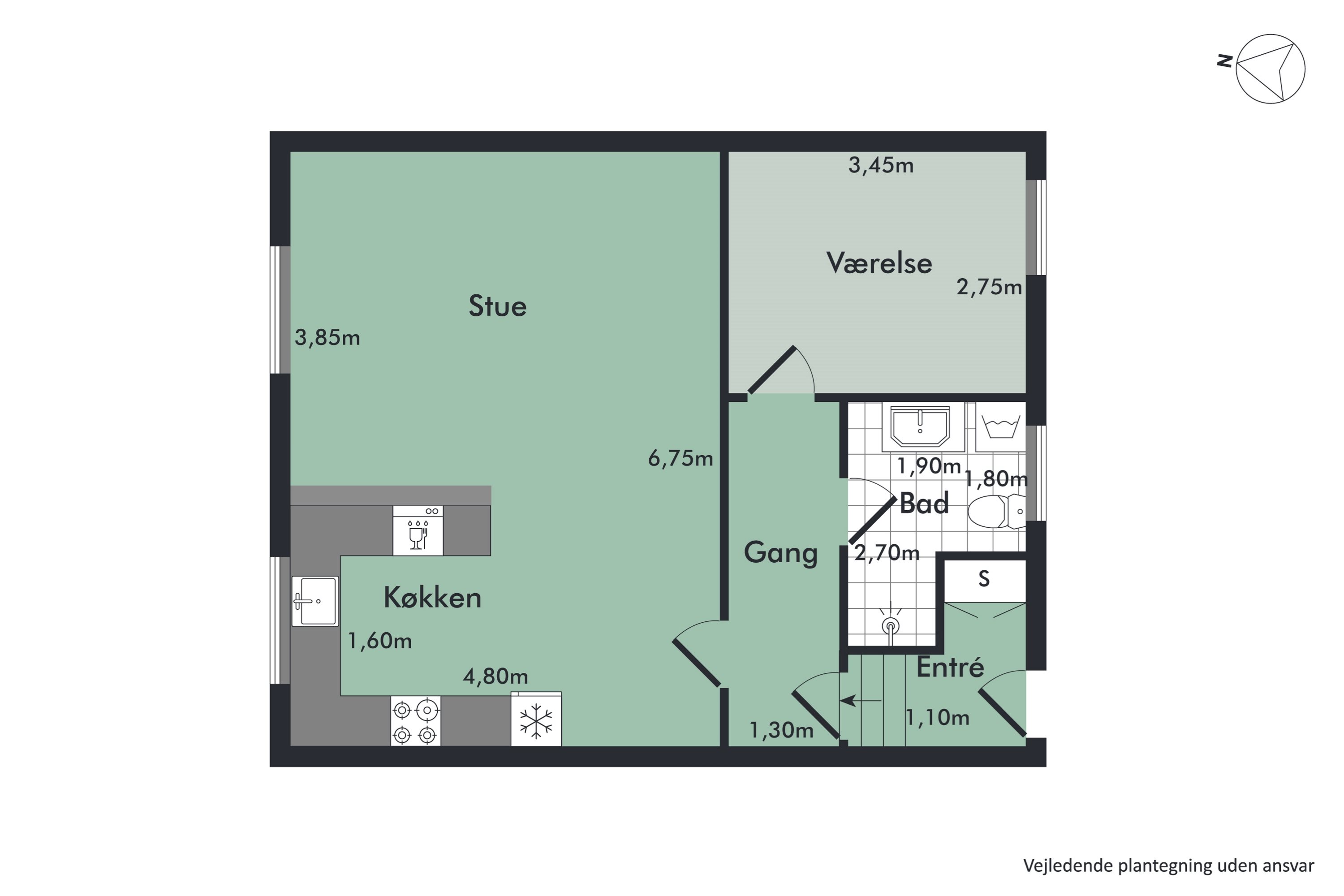 Plantegninger billede af Sankelmarksgade 17, st.., 9000 Aalborg