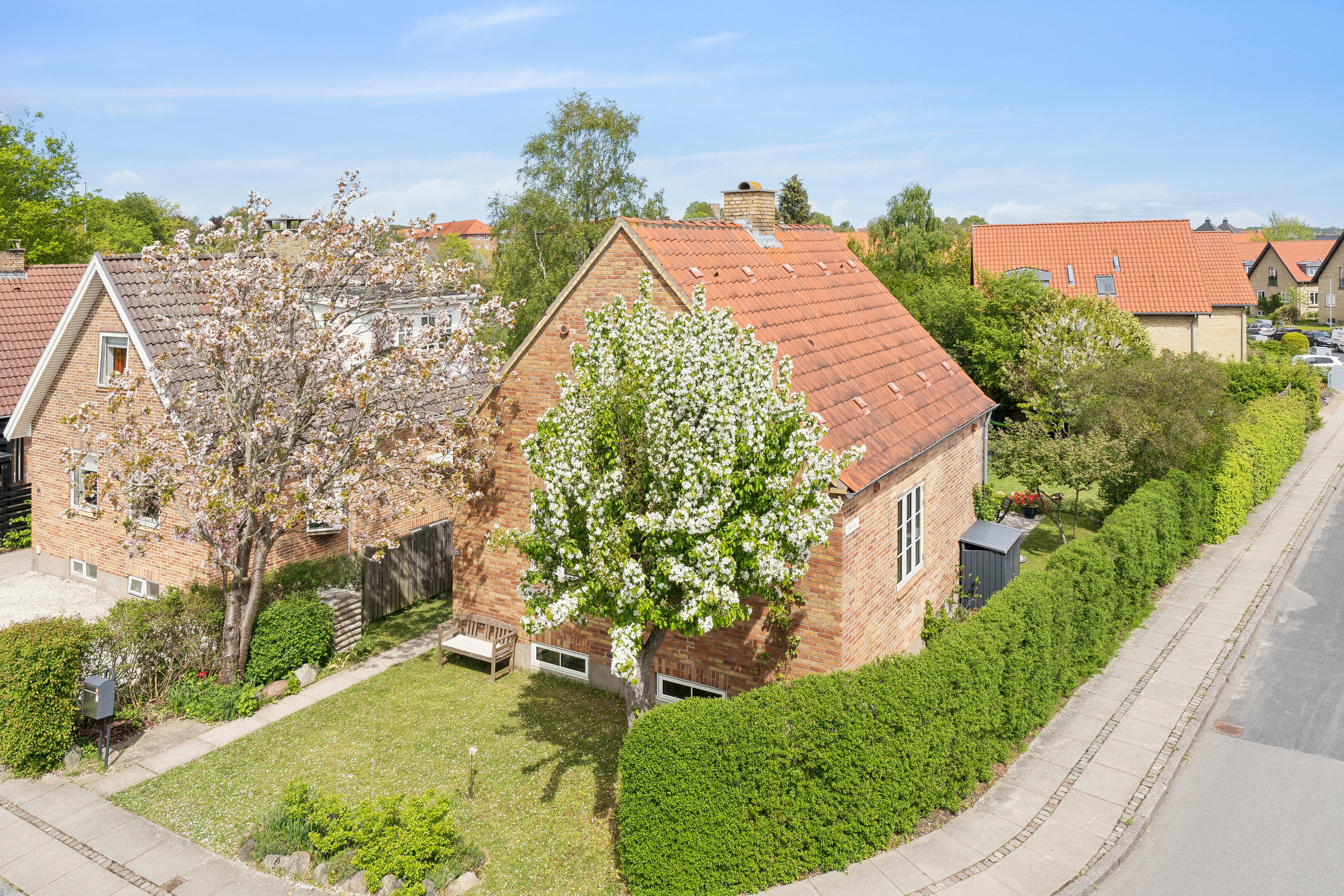 Fremhævet luftfoto billede i fuldskærmstilstand. Billede af Fruerskovvej 22, 5700 Svendborg
