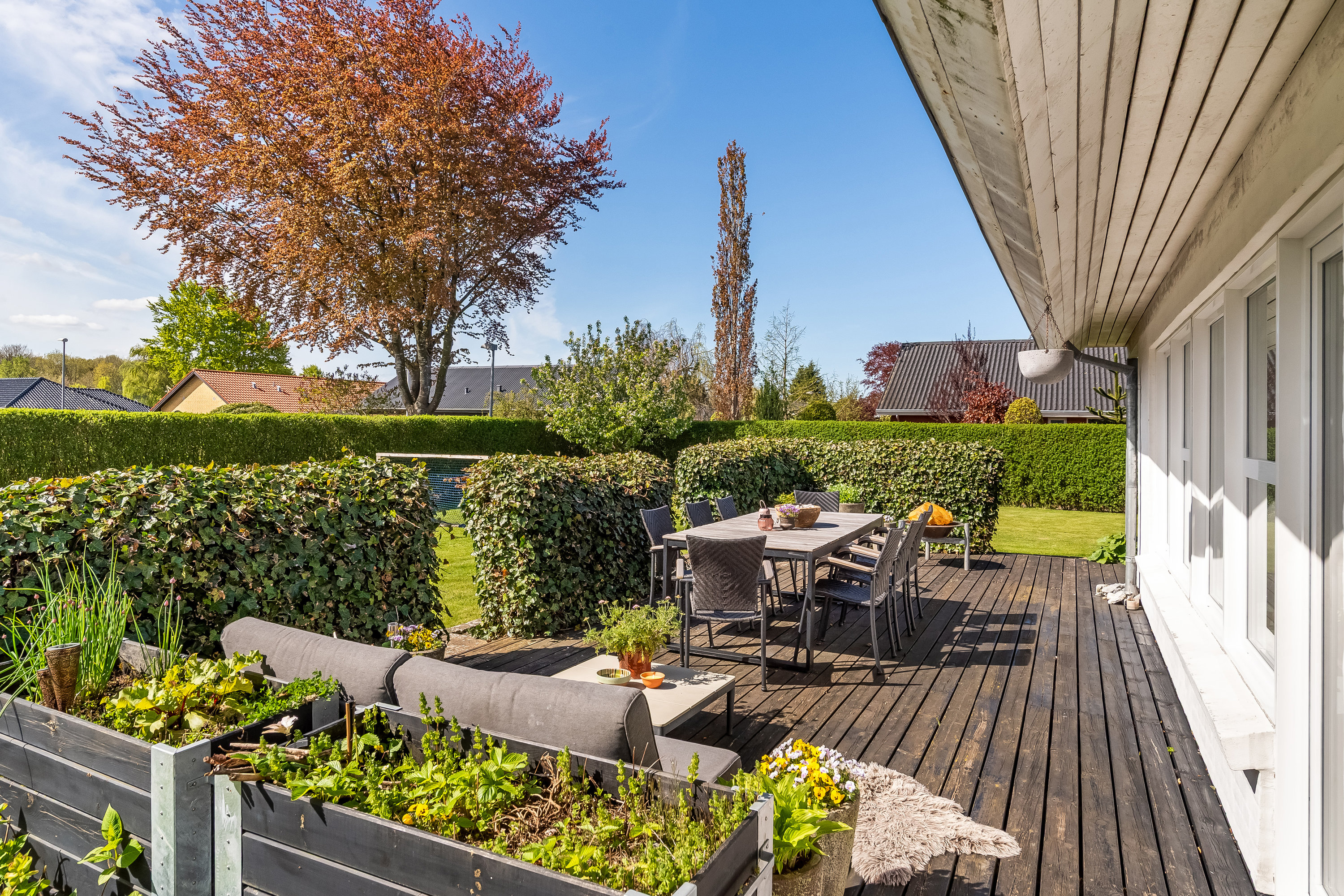 Fremhævet terrasse billede i fuldskærmstilstand. Billede af Villavej 29, Mejrup, 7500 Holstebro