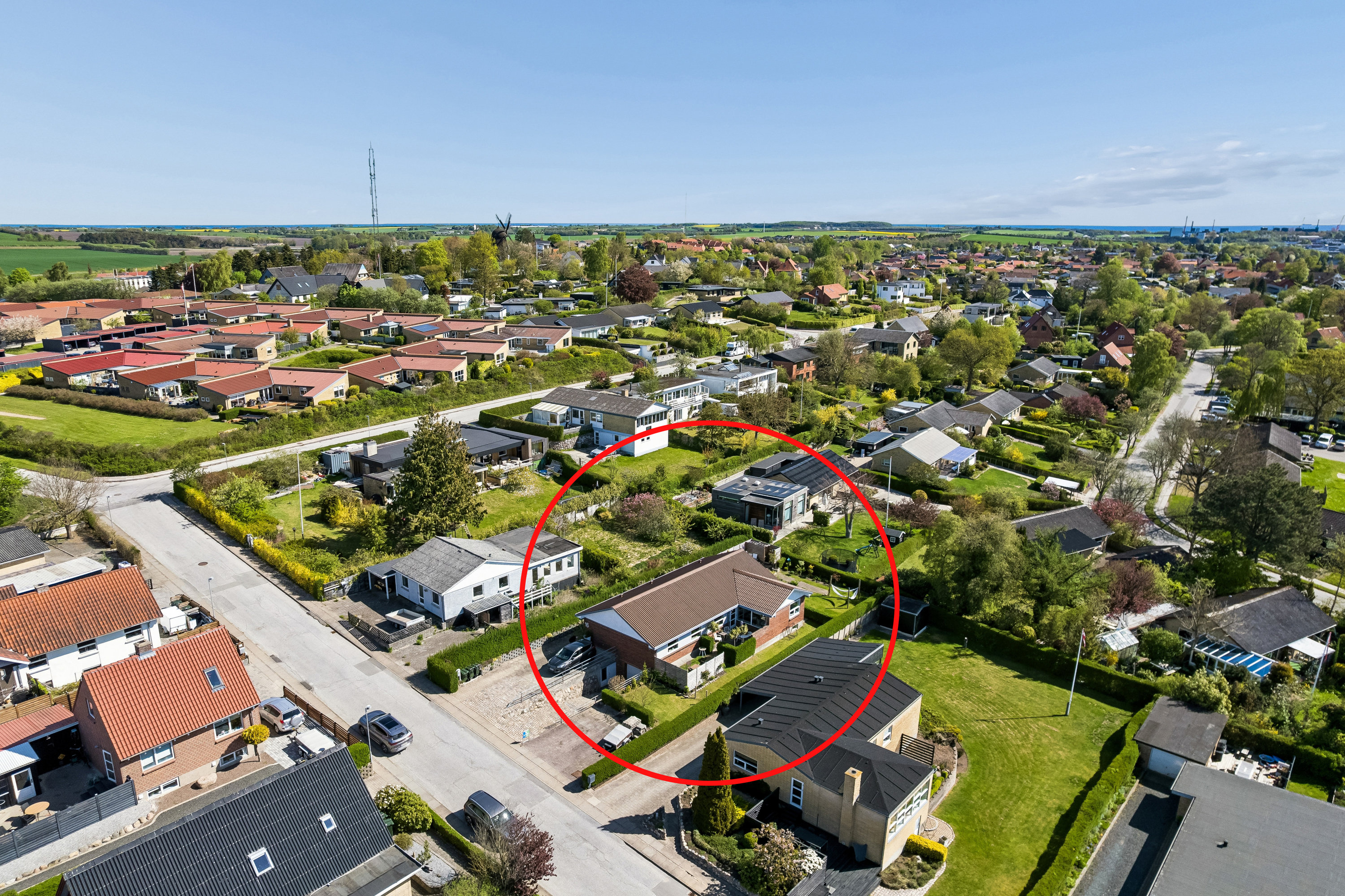 Fremhævet luftfoto billede i fuldskærmstilstand. Billede af Gyvelbakken 16, 8500 Grenaa
