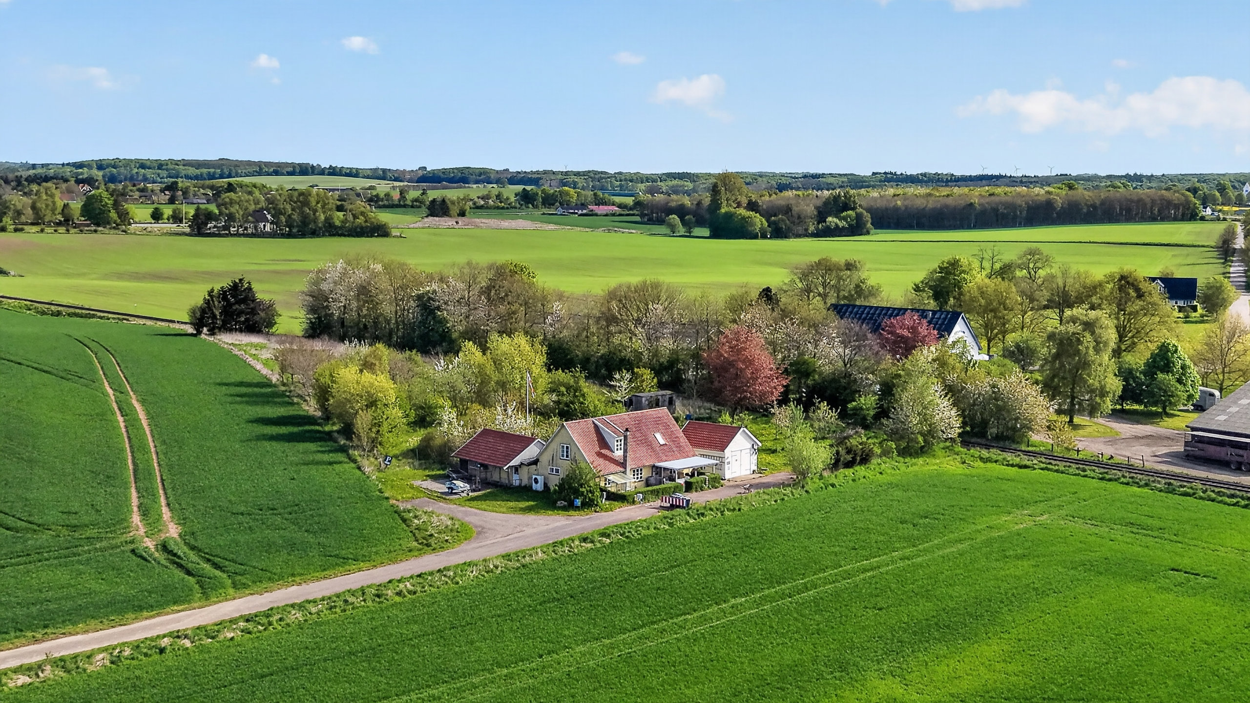 Fremhævet luftfoto billede i fuldskærmstilstand. Billede af Høbjærgvej 41, Nr. Eskilstrup, 4340 Tølløse