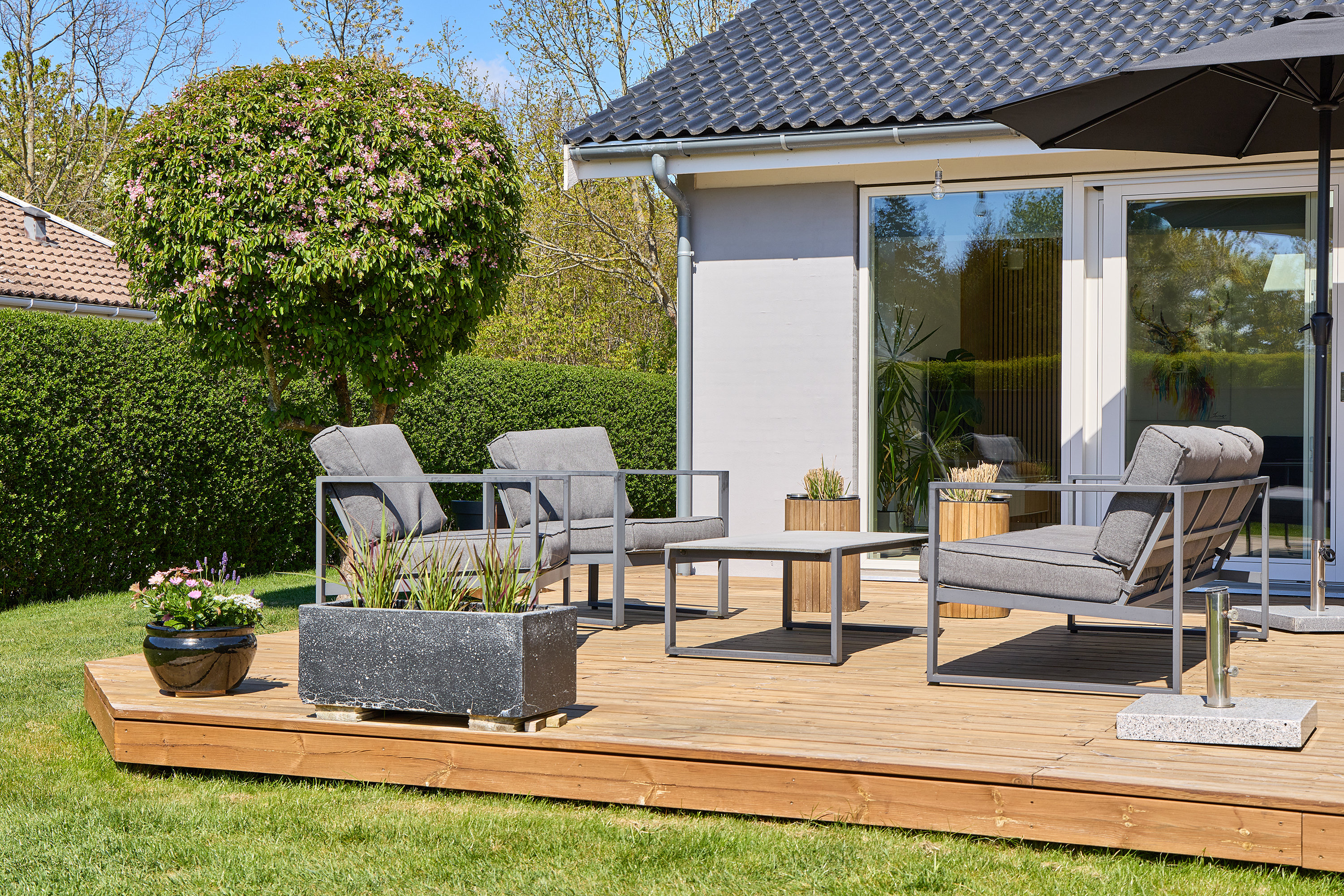 Fremhævet terrasse billede i fuldskærmstilstand. Billede af Vølundsvej 15, 3650 Ølstykke