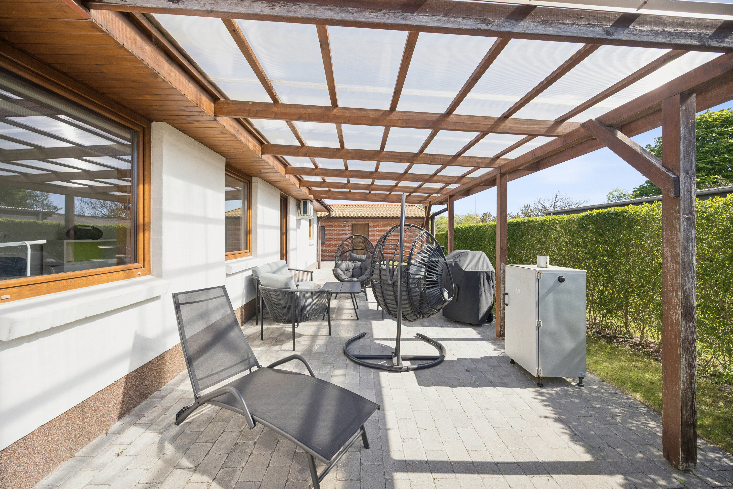 Fremhævet terrasse billede i fuldskærmstilstand. Billede af Engdraget 7, 9200 Aalborg SV