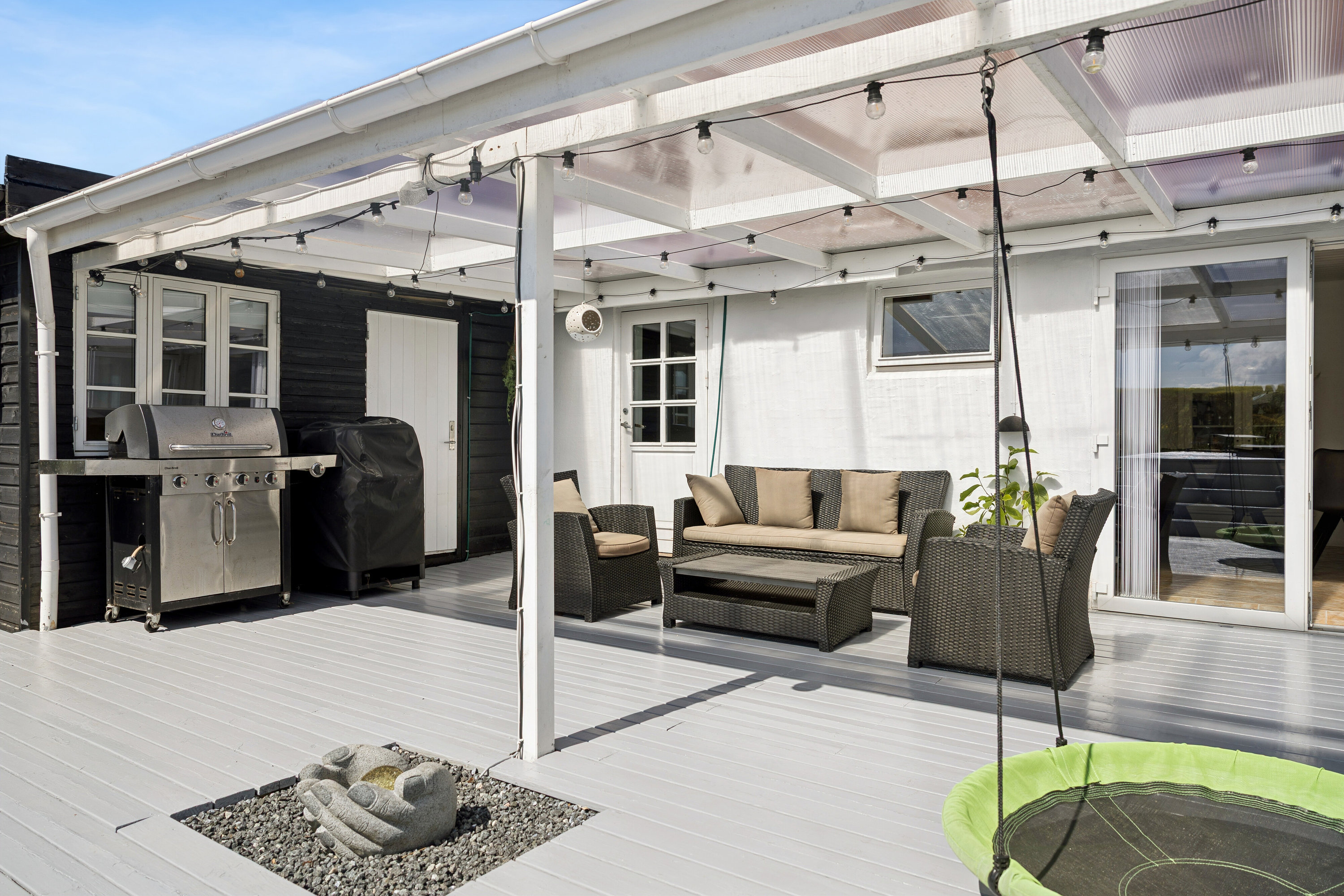 Fremhævet overdækket terrasse billede i fuldskærmstilstand. Billede af Mølgårdsvej 2, Asdal, 9850 Hirtshals