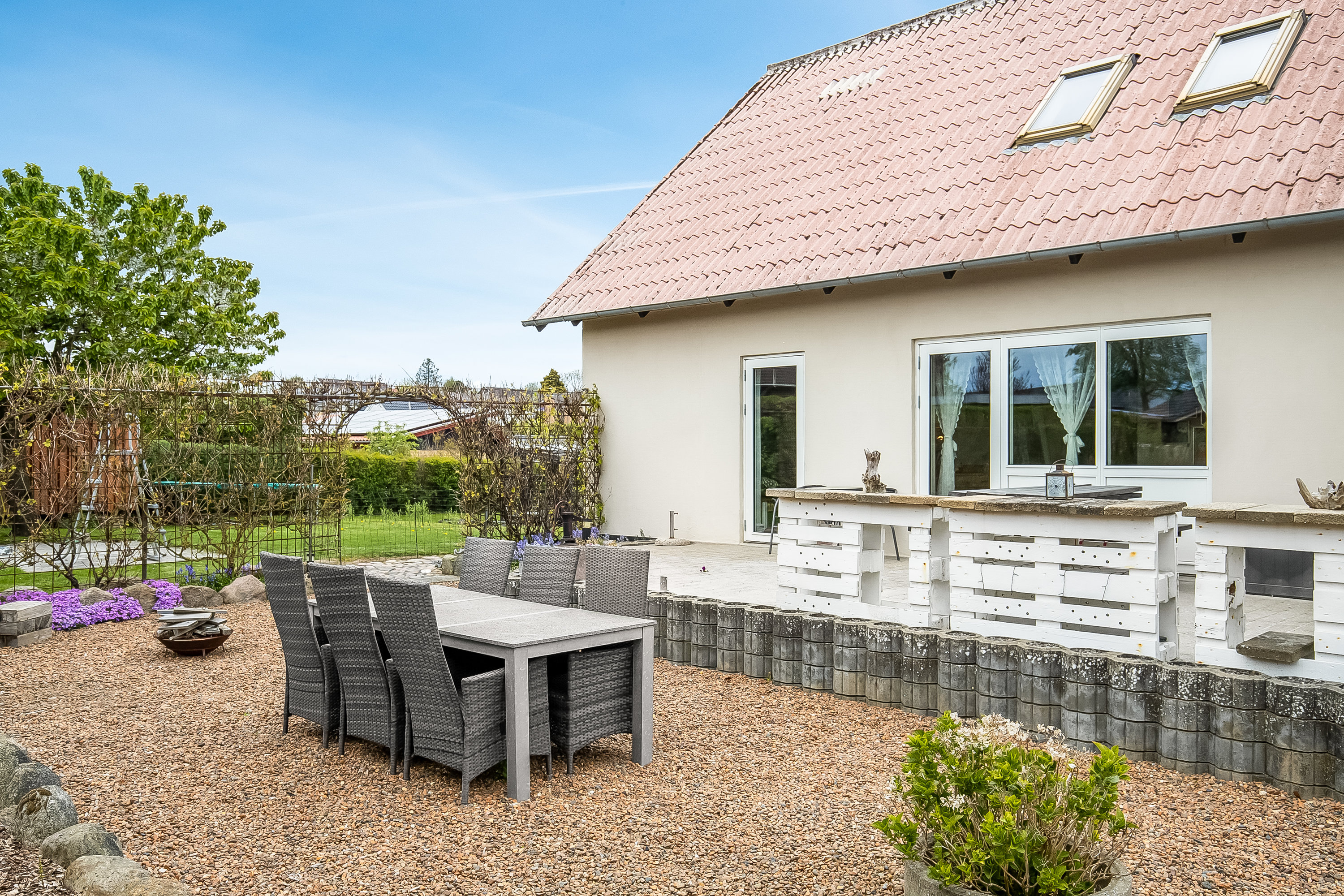 Fremhævet terrasse billede i fuldskærmstilstand. Billede af Bystedvej 2, Gårslev, 7080 Børkop