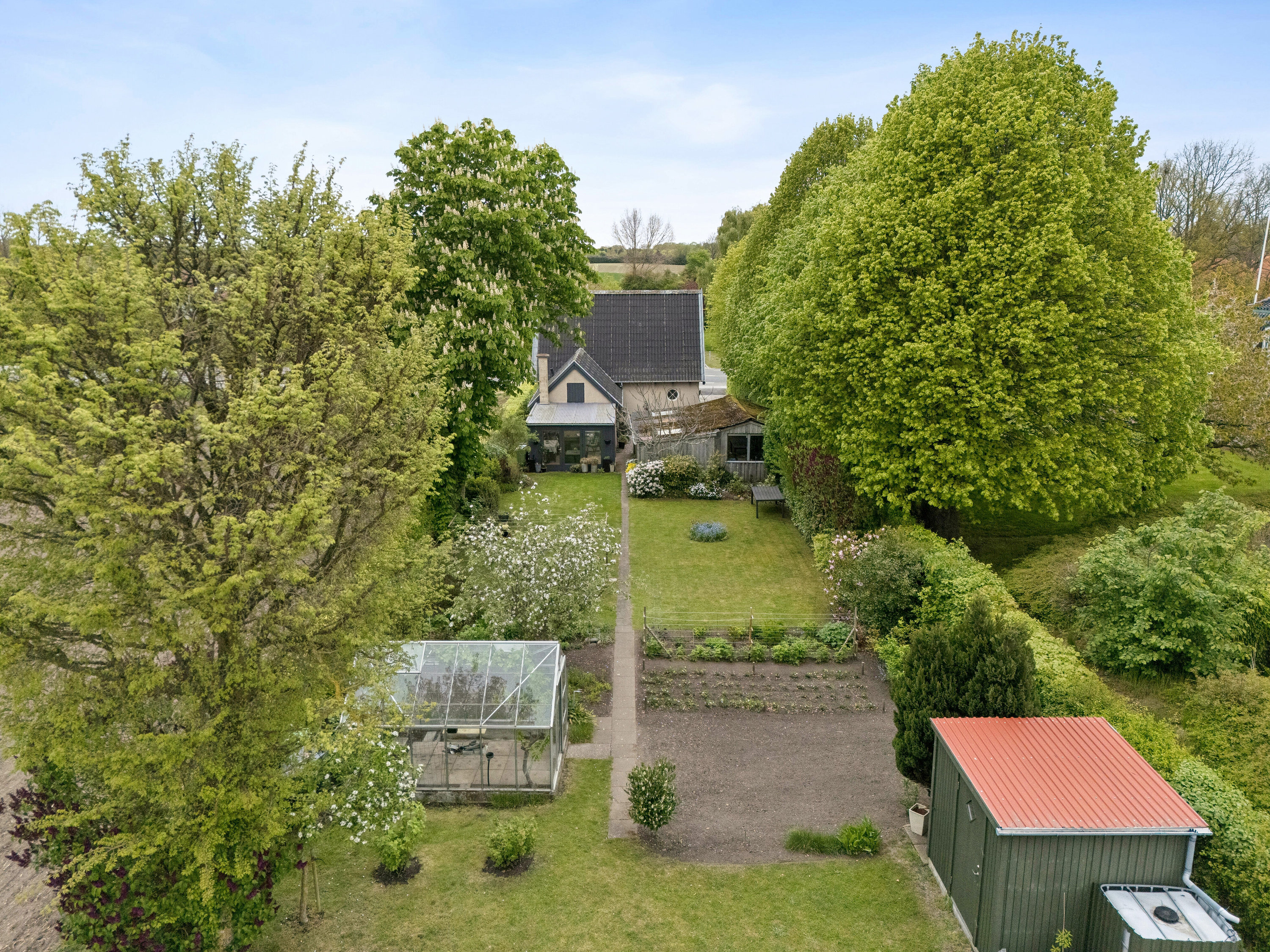 Fremhævet luftfoto billede i fuldskærmstilstand. Billede af Odensevej 161, Aunslev, 5800 Nyborg