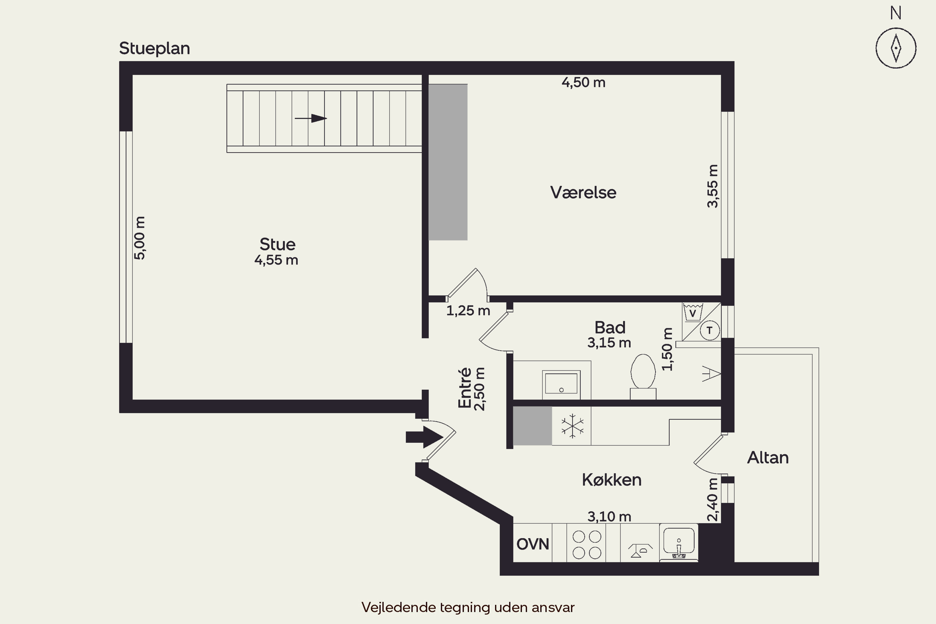 Plantegninger billede af Kronprinsensgade 121A, 2. tv., 6700 Esbjerg