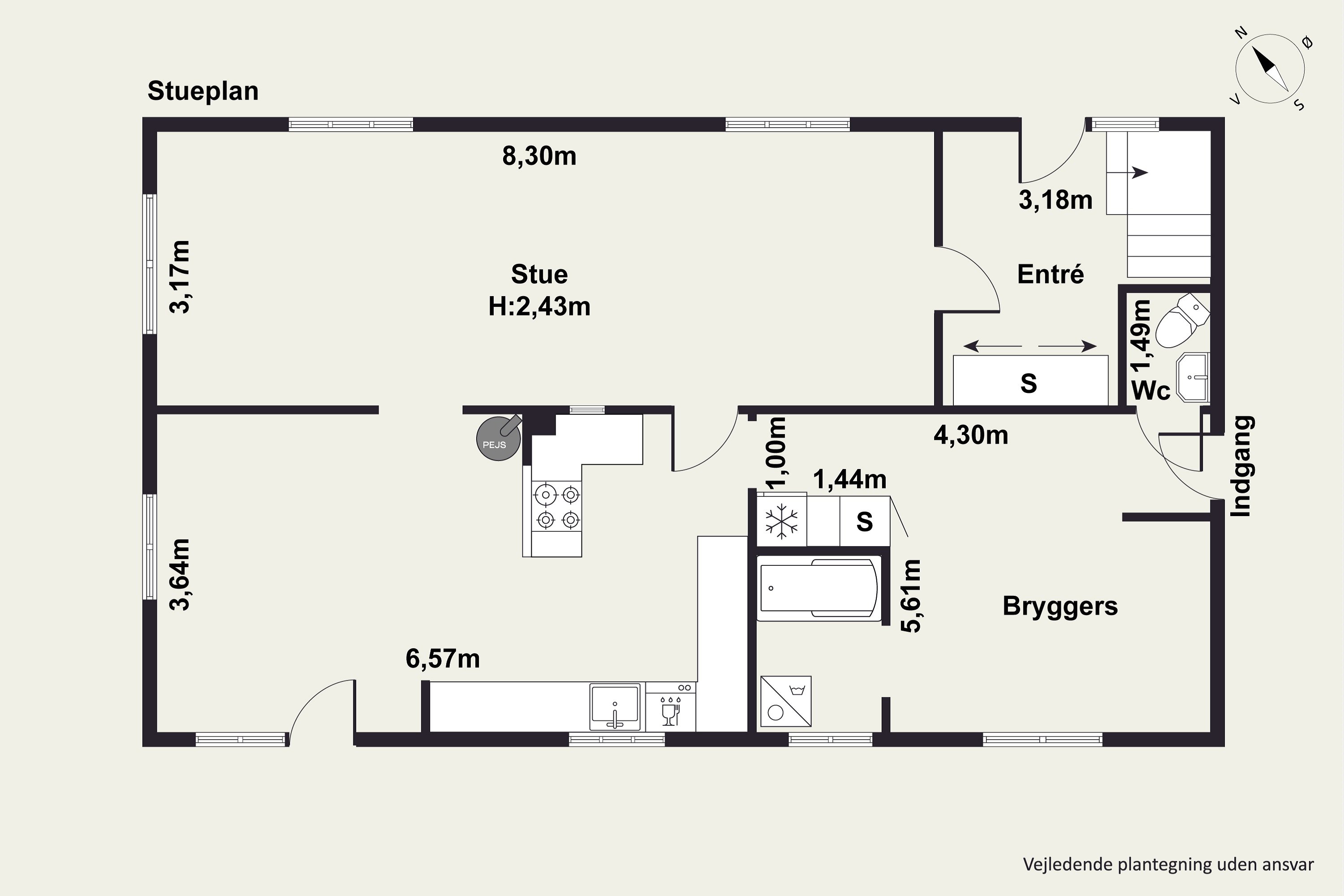 Plantegninger billede af Bjergvej 32, 8660 Skanderborg 