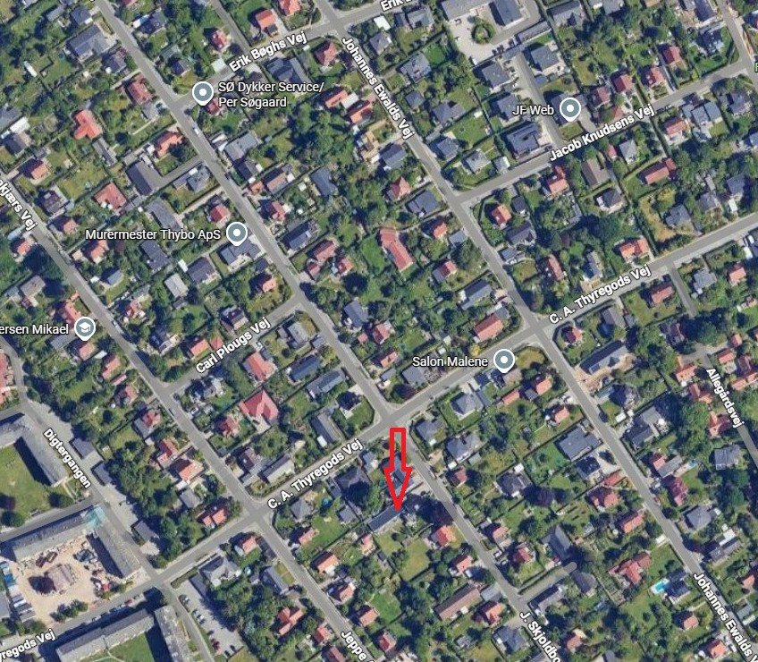 Fremhævet luftfoto billede i fuldskærmstilstand. Billede af J. Skjoldborgs Vej 13A, 8230 Åbyhøj