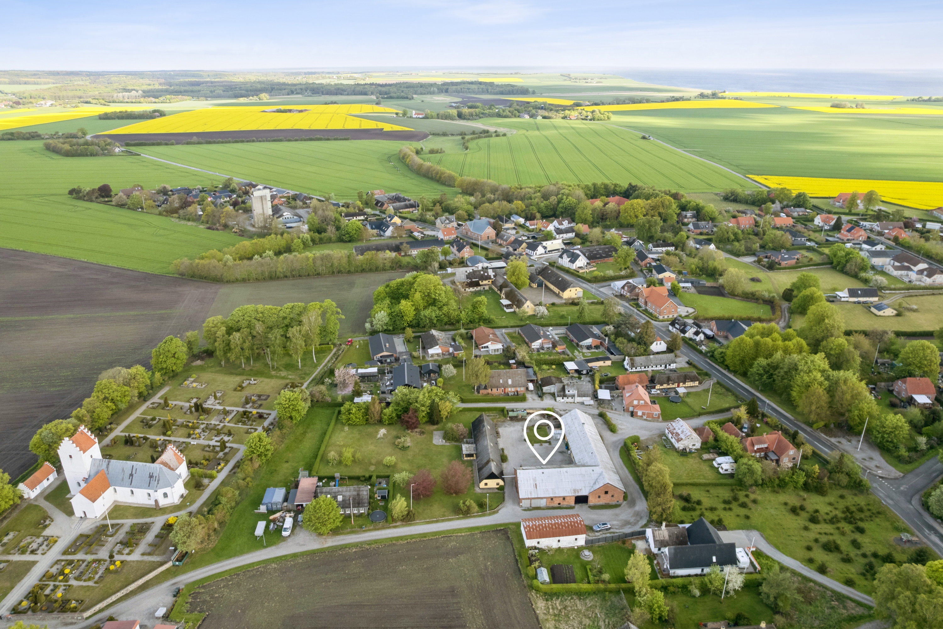 Fremhævet luftfoto billede i fuldskærmstilstand. Billede af Annexvej 8, Voldby, 8500 Grenaa