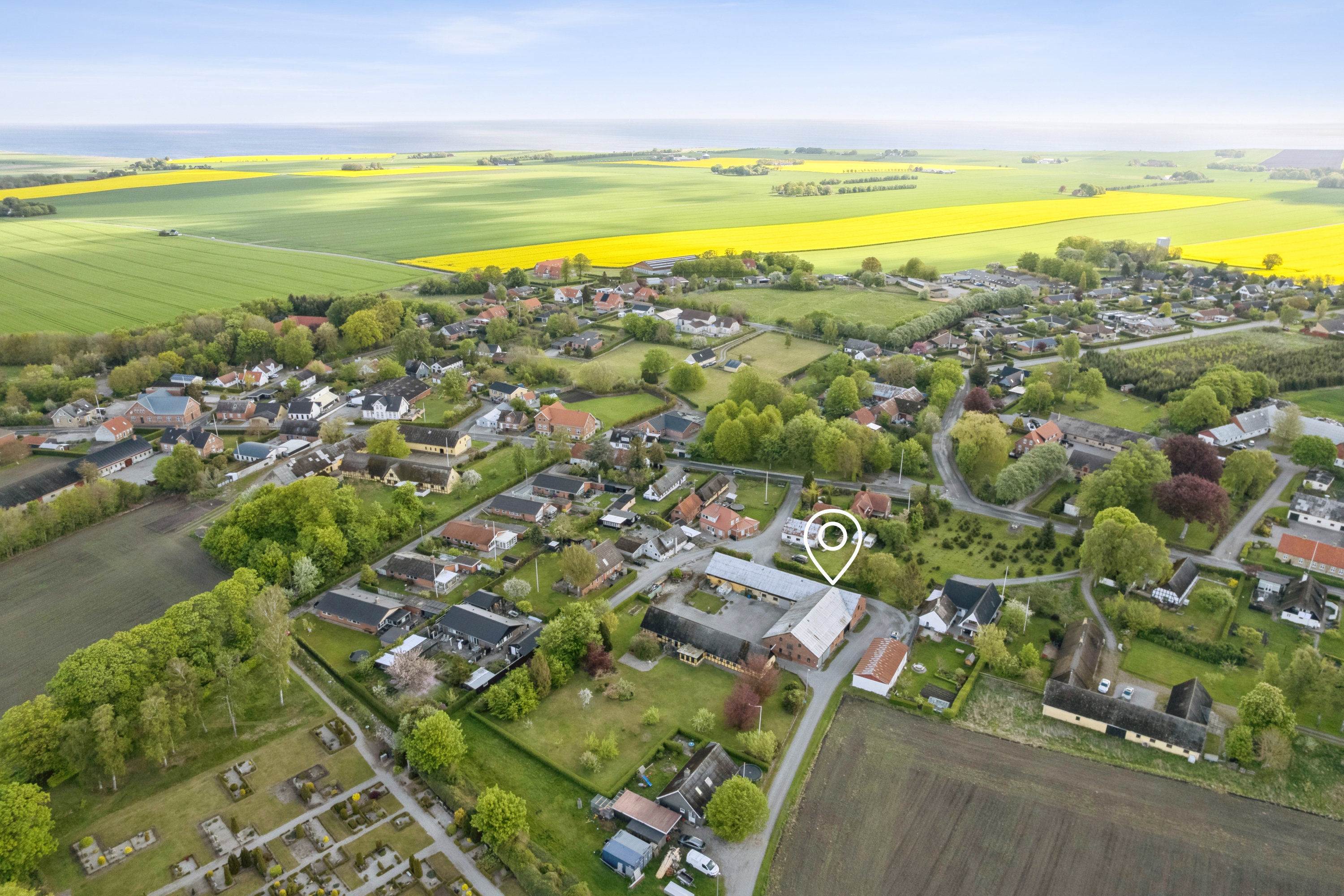 Fremhævet luftfoto billede i fuldskærmstilstand. Billede af Annexvej 8, Voldby, 8500 Grenaa