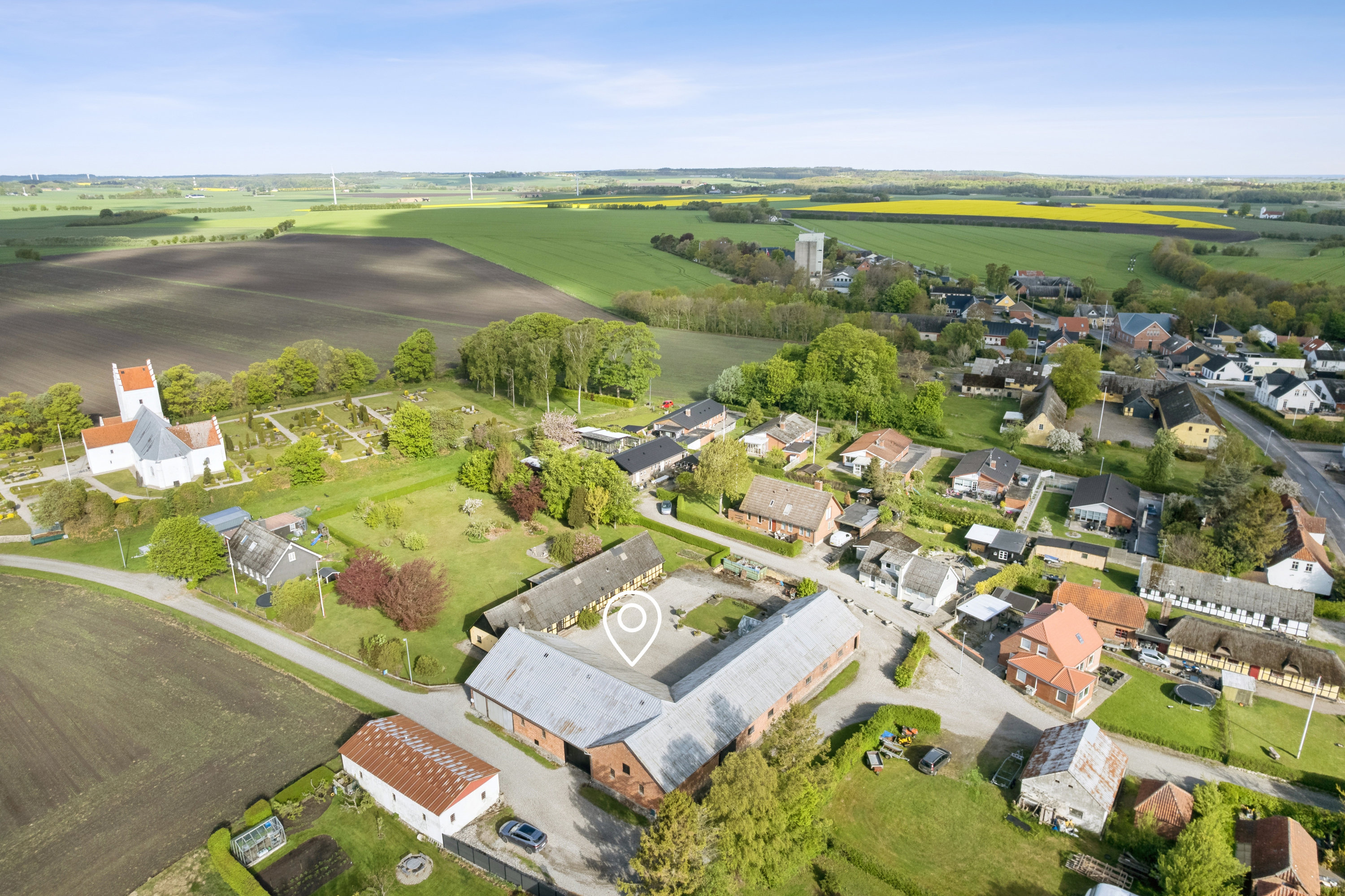 Fremhævet luftfoto billede i fuldskærmstilstand. Billede af Annexvej 8, Voldby, 8500 Grenaa