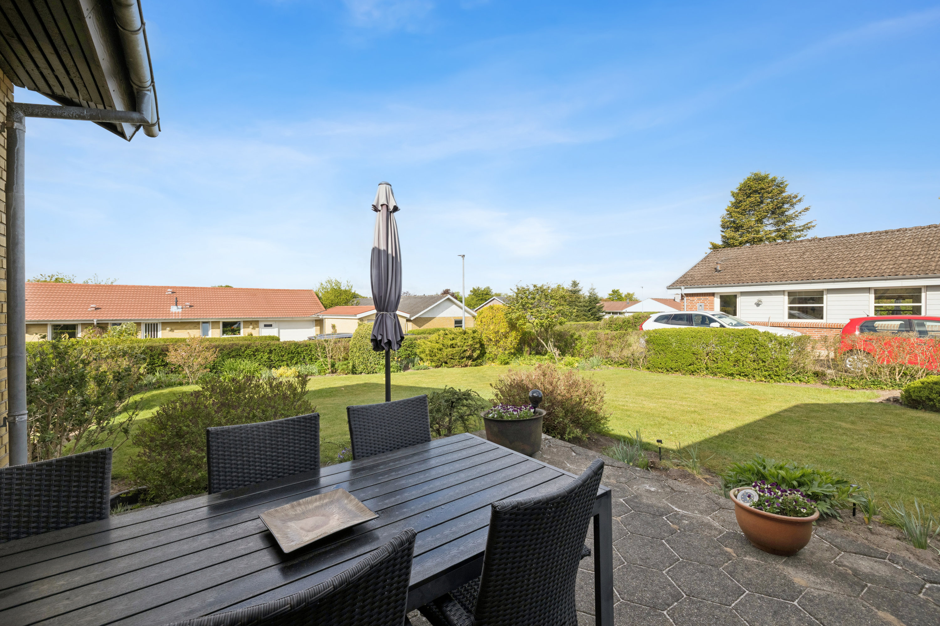 Fremhævet terrasse billede i fuldskærmstilstand. Billede af Tranehøjen 9, Mønsted, 8800 Viborg