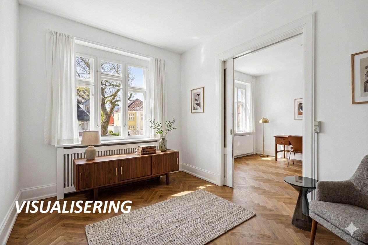 Fremhævet stue billede i fuldskærmstilstand. Billede af Jens Winthers Vej 15, 5900 Rudkøbing