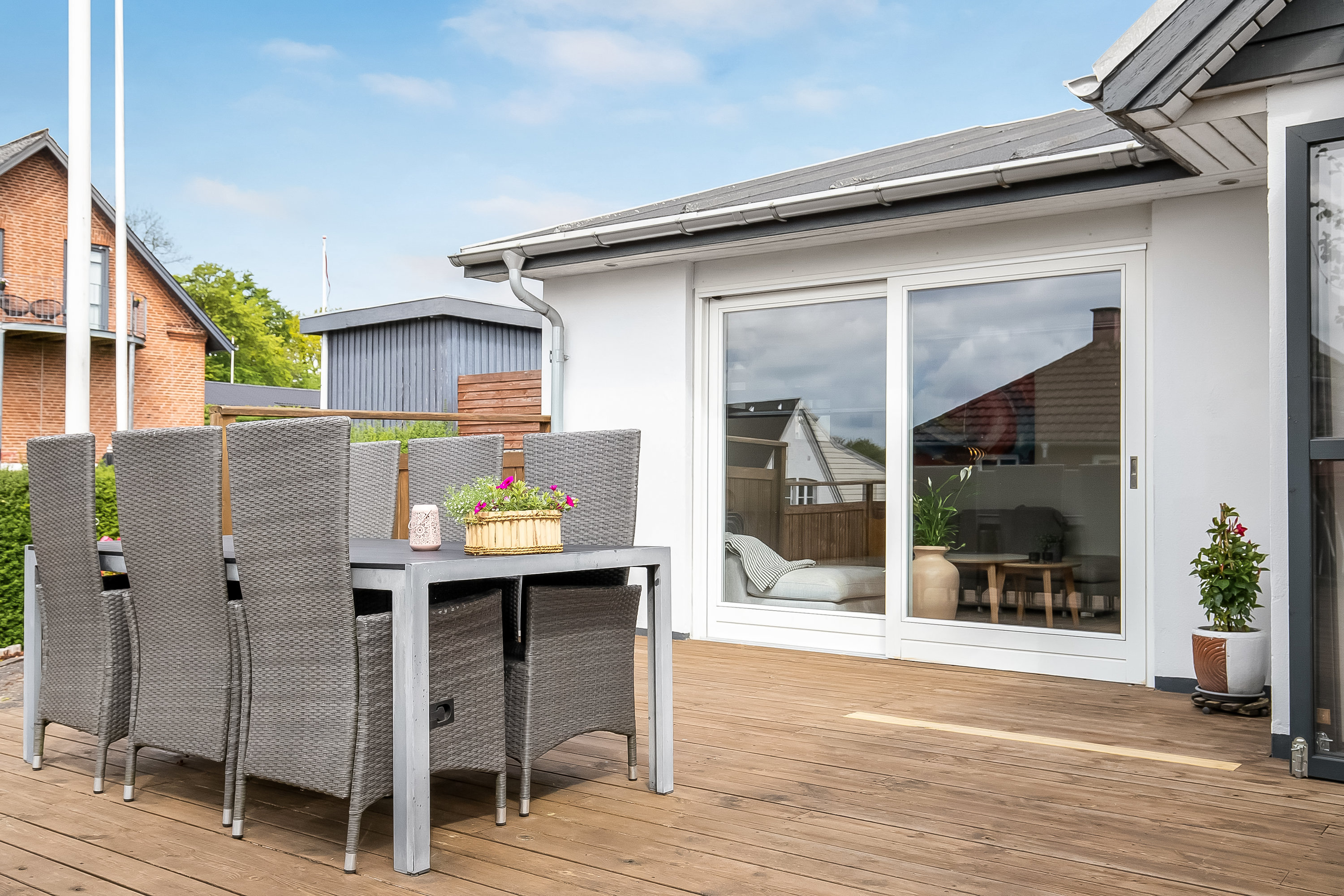 Fremhævet terrasse billede i fuldskærmstilstand. Billede af Askevej 10, Uhrhøj, 7100 Vejle