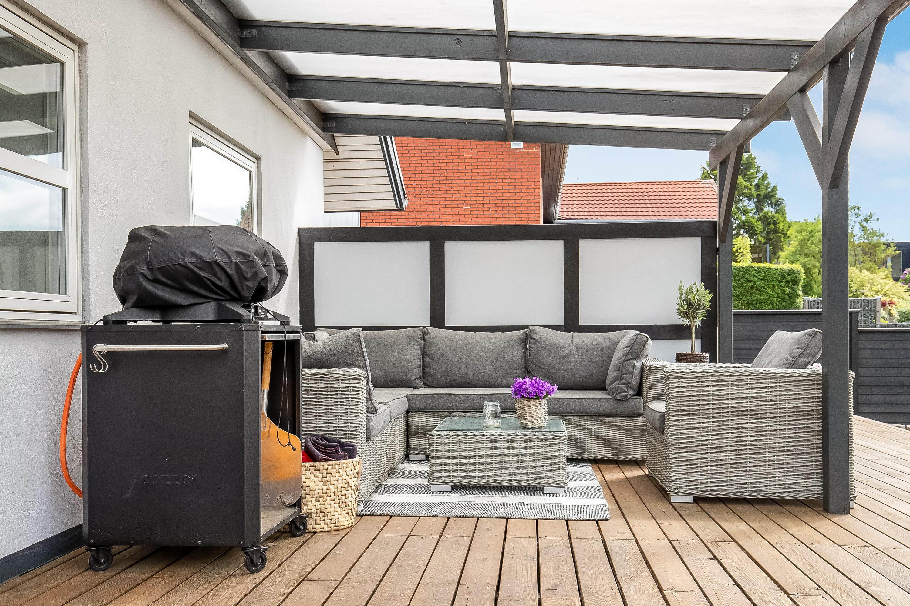 Fremhævet terrasse billede i fuldskærmstilstand. Billede af Askevej 10, Uhrhøj, 7100 Vejle