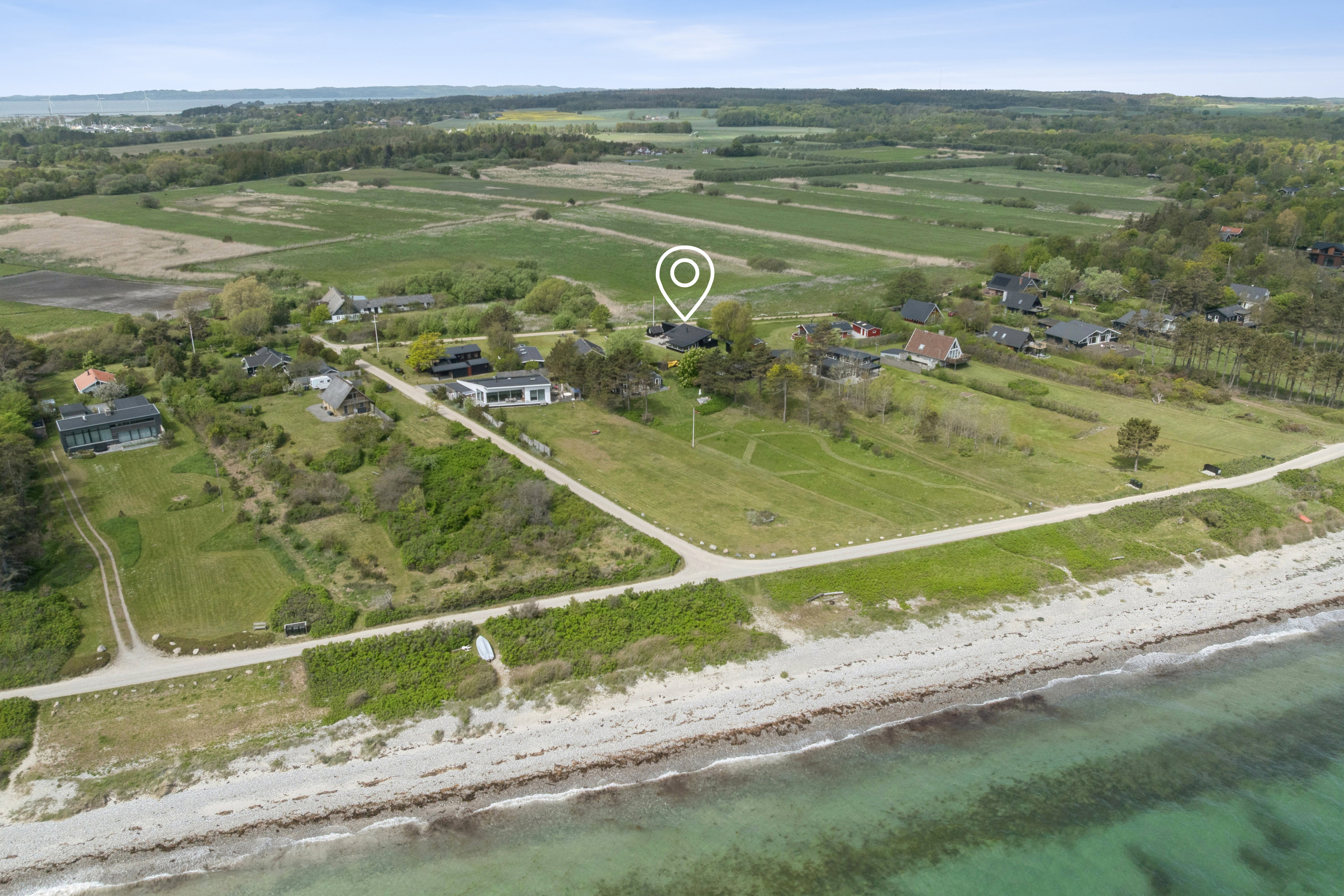 Fremhævet luftfoto billede i fuldskærmstilstand. Billede af Samsøvej 12, Elsegårde, 8400 Ebeltoft