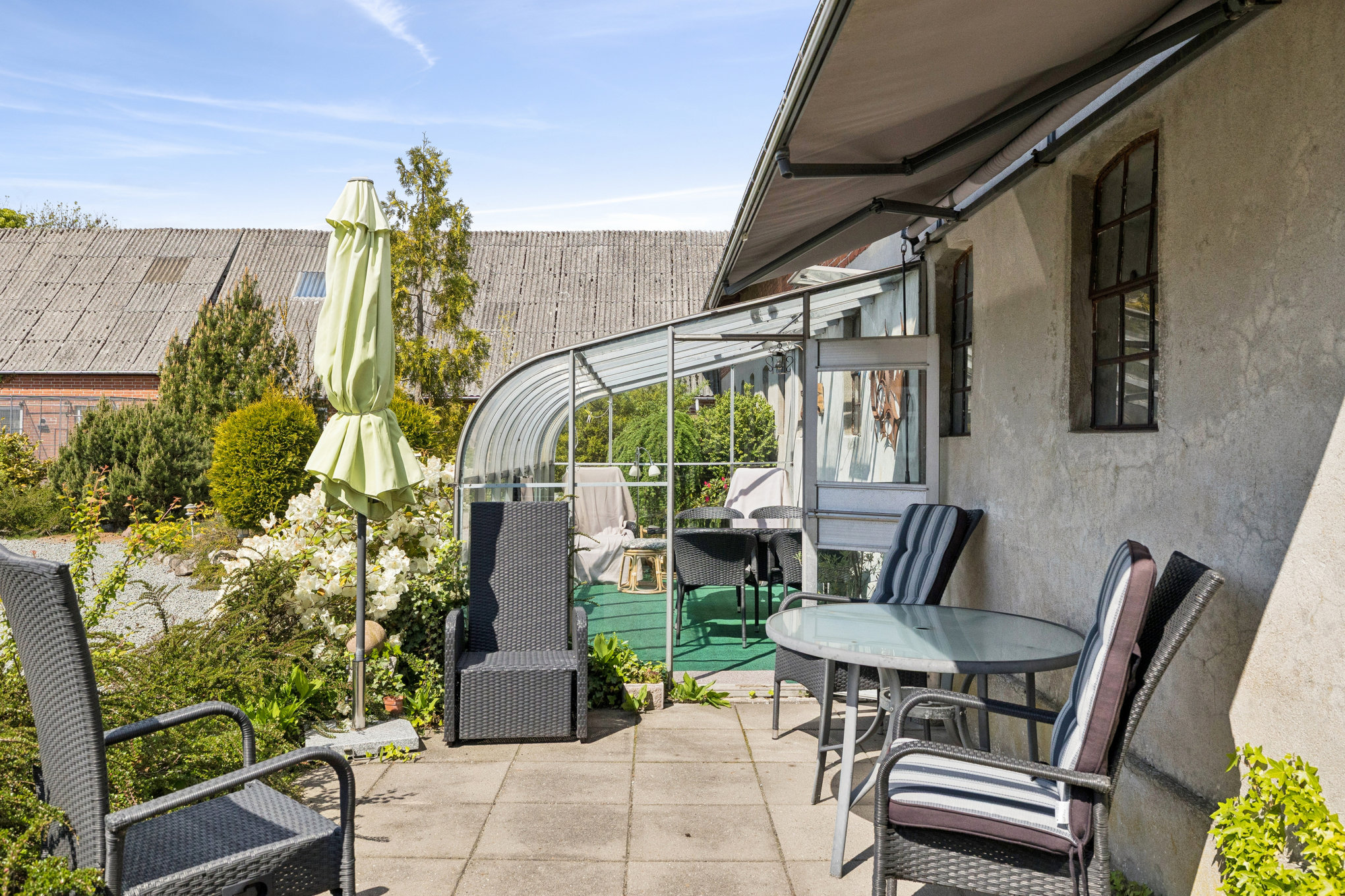 Fremhævet terrasse billede i fuldskærmstilstand. Billede af Ginnerupvej 45, 8940 Randers SV