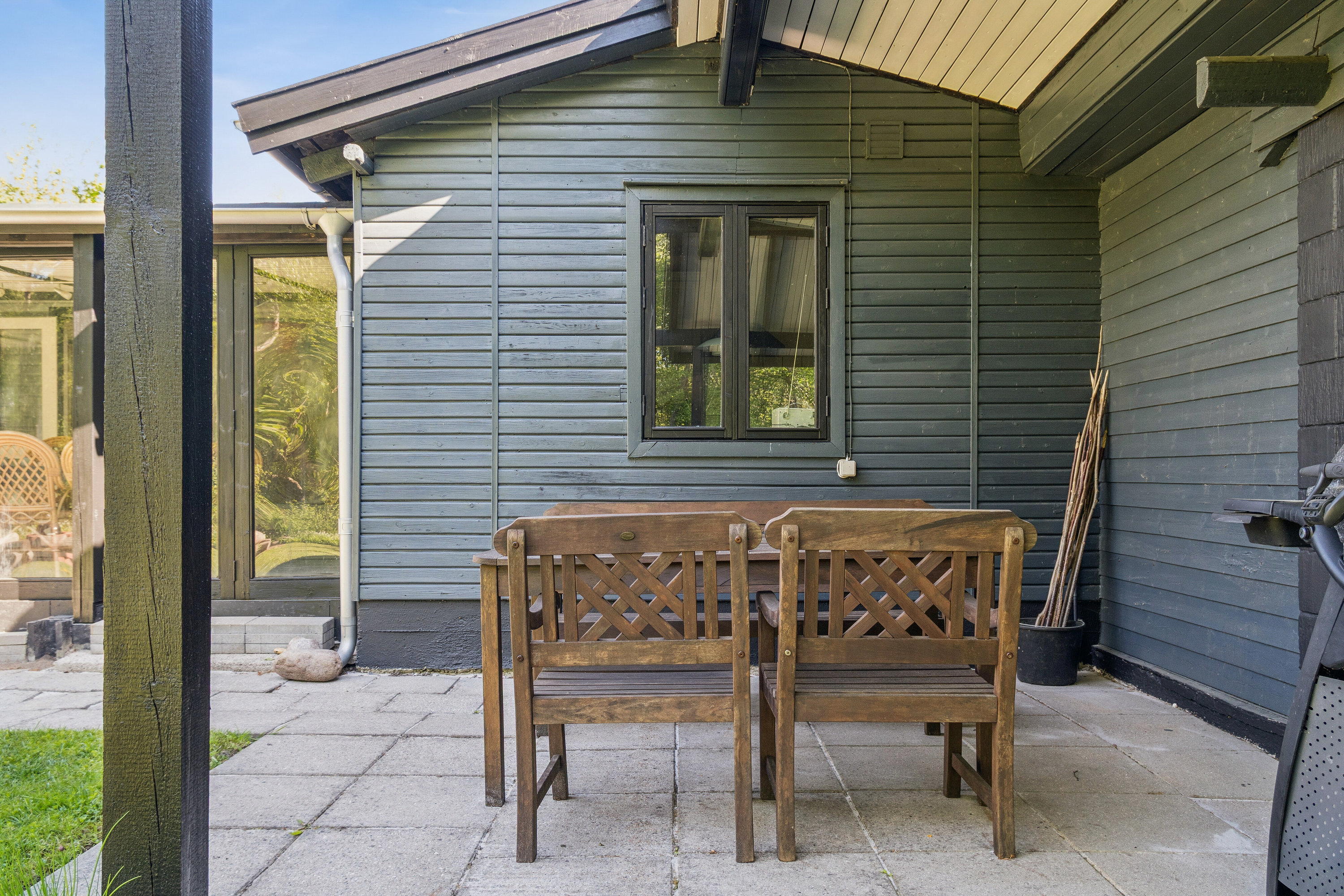 Fremhævet overdækket terrasse billede i fuldskærmstilstand. Billede af Koholmmosen 32, Skuldelev, 4050 Skibby