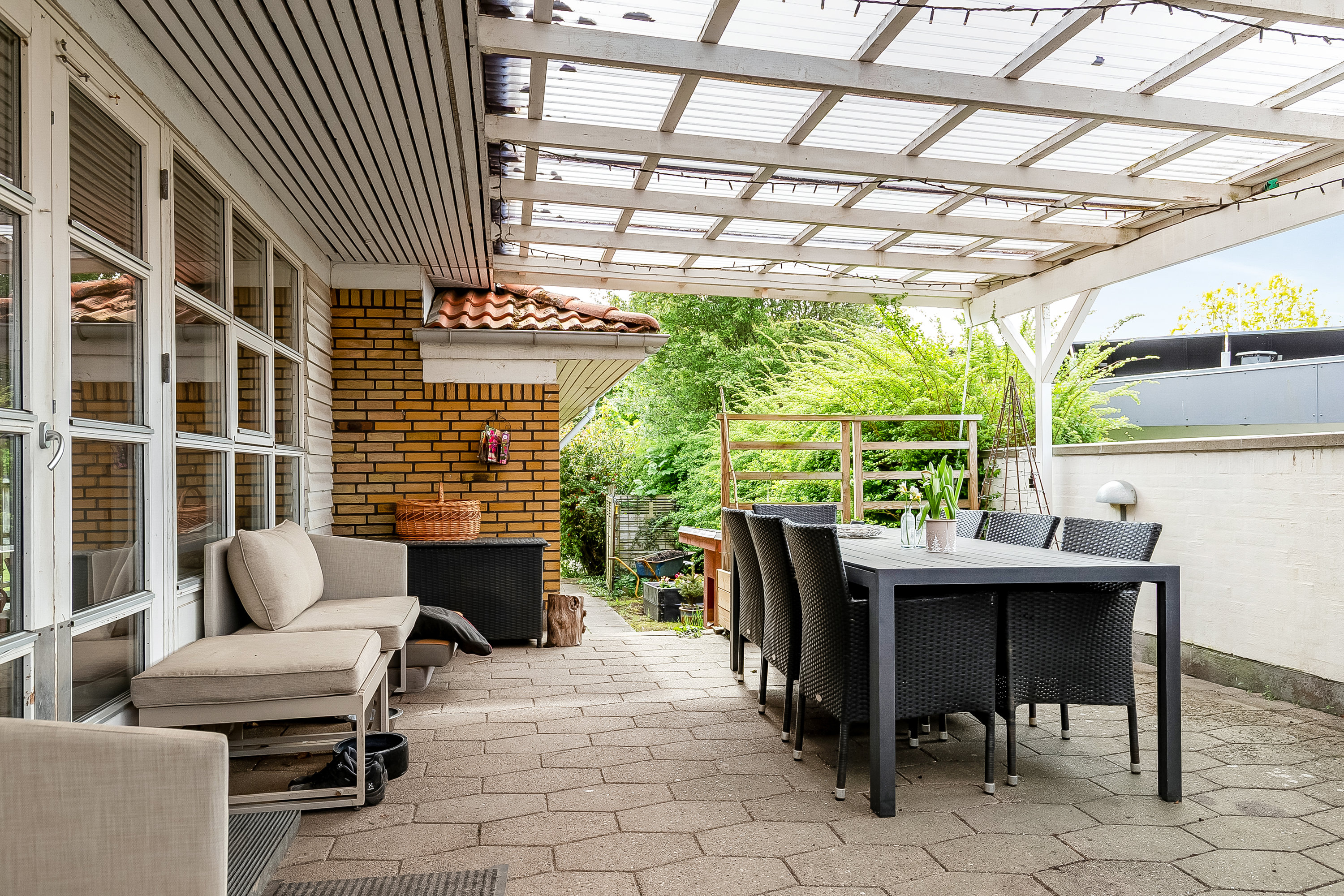 Fremhævet overdækket terrasse billede i fuldskærmstilstand. Billede af Bøgelund 5, Ødsted, 7100 Vejle