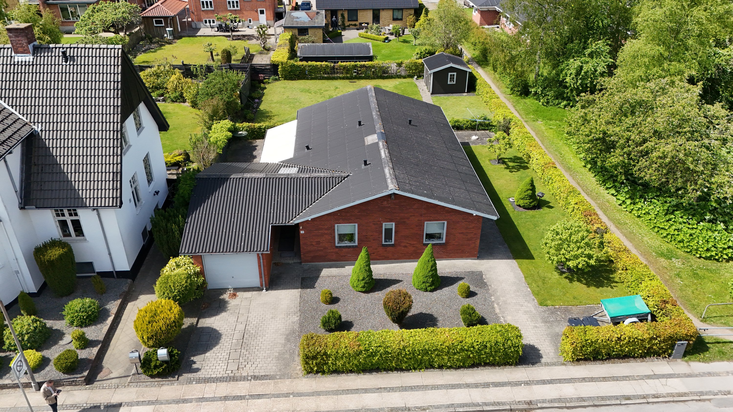 Fremhævet drone billede i fuldskærmstilstand. Billede af Korsgade 10, 9500 Hobro