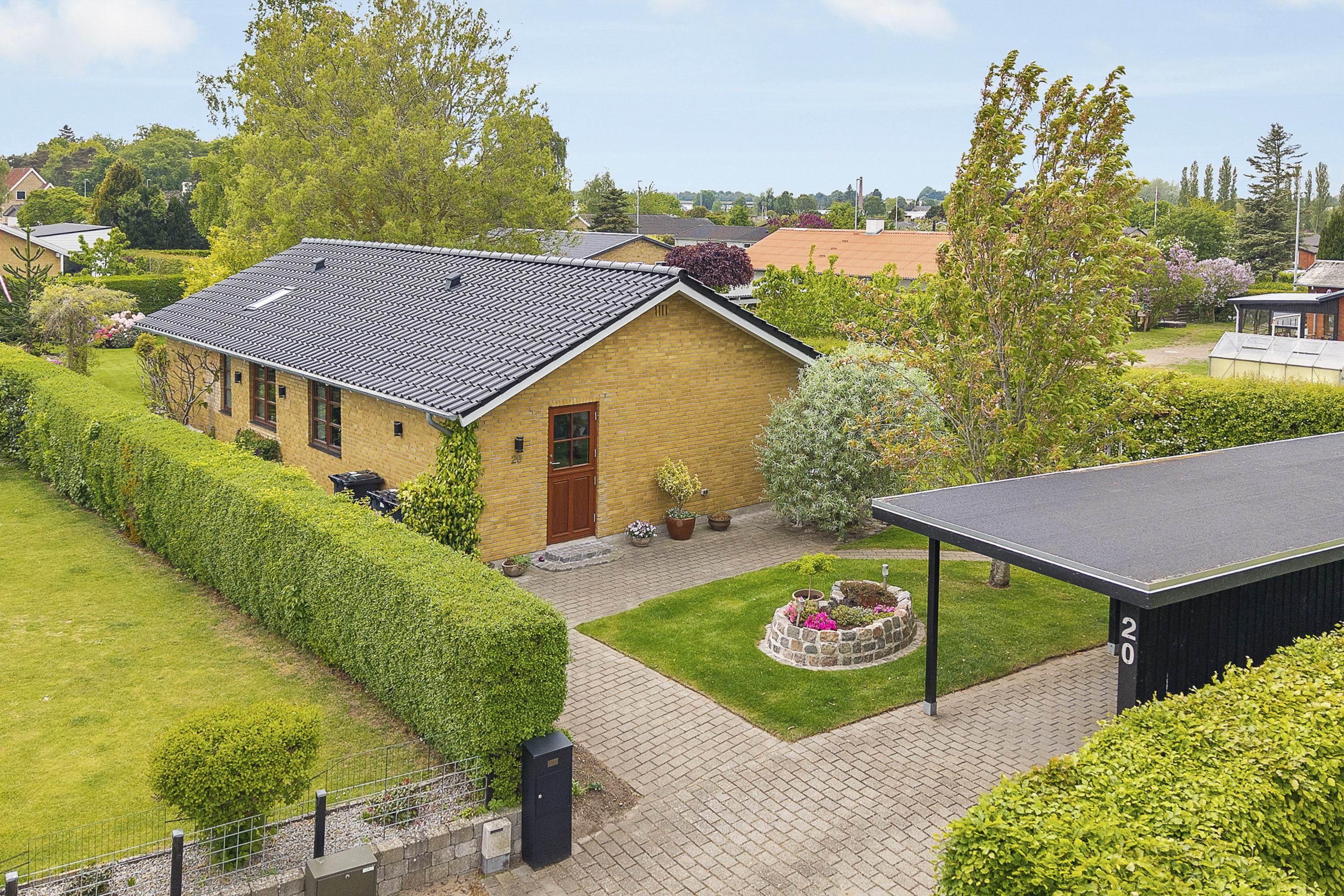 Fremhævet luftfoto billede i fuldskærmstilstand. Billede af Taksvænget 20, Stige, 5270 Odense N