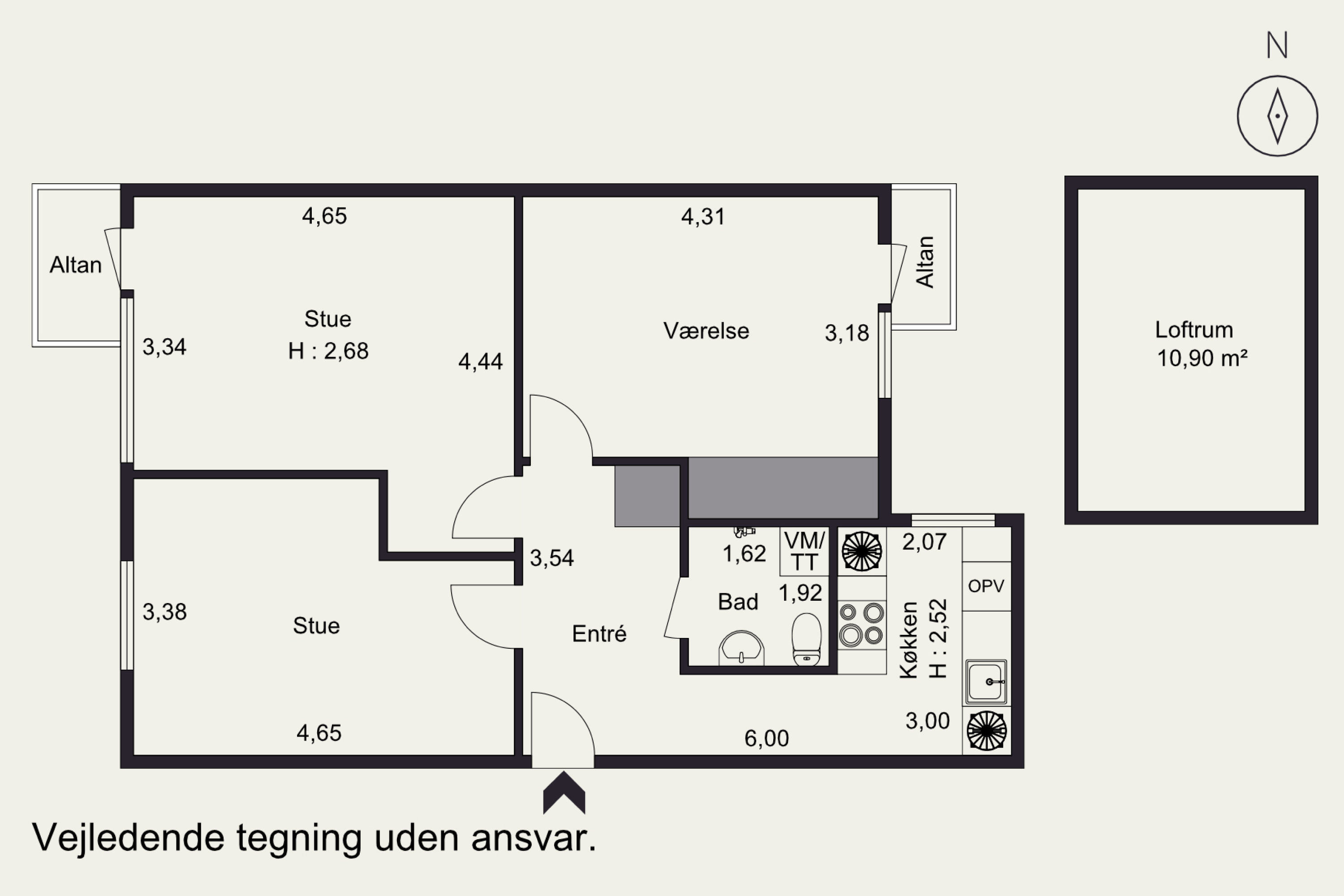 Plantegninger billede af Vestre Ringgade 56, 4. tv., 8000 Aarhus C