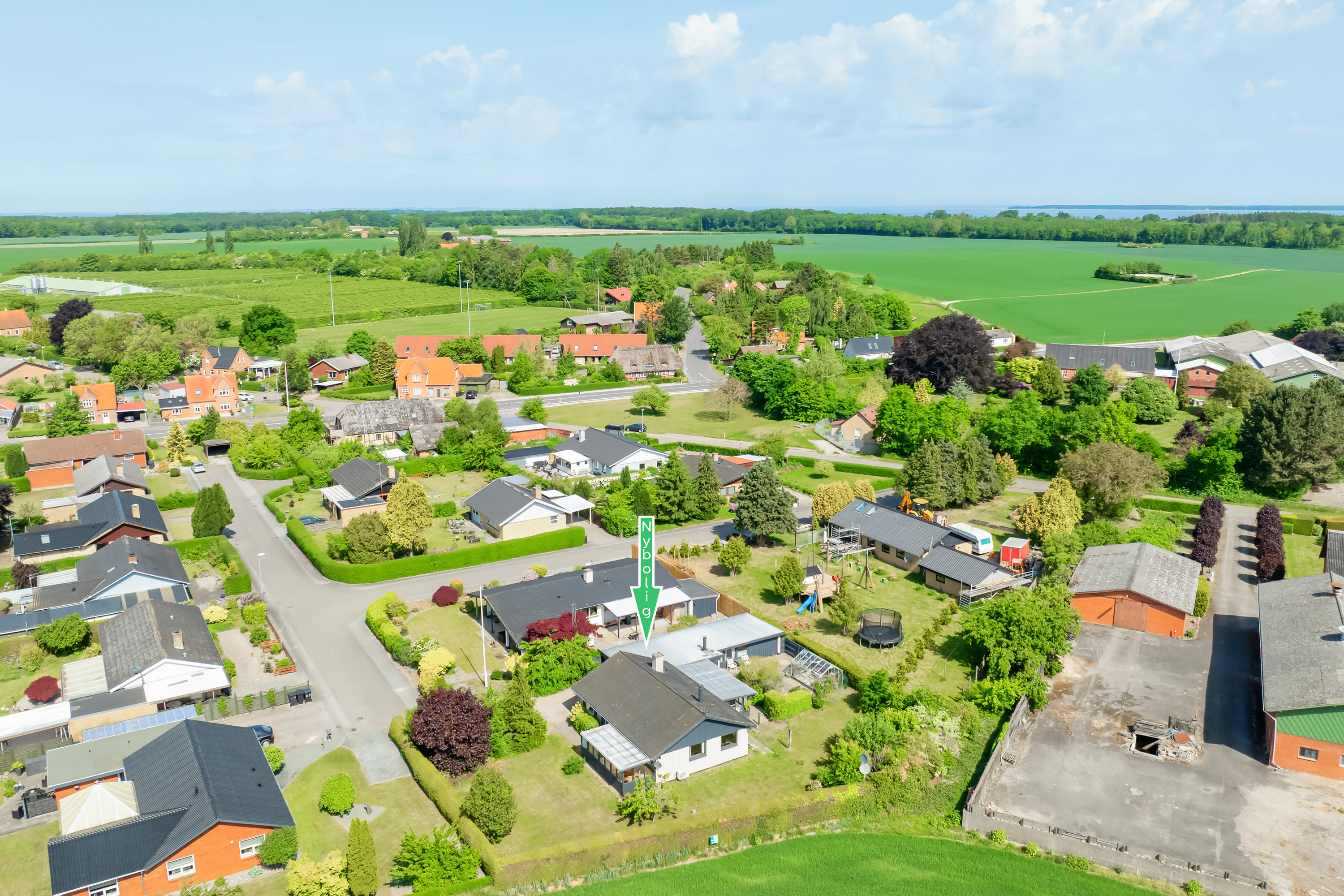 Fremhævet luftfoto billede i fuldskærmstilstand. Billede af Bystævnet 5, Soesmarke, 4862 Guldborg