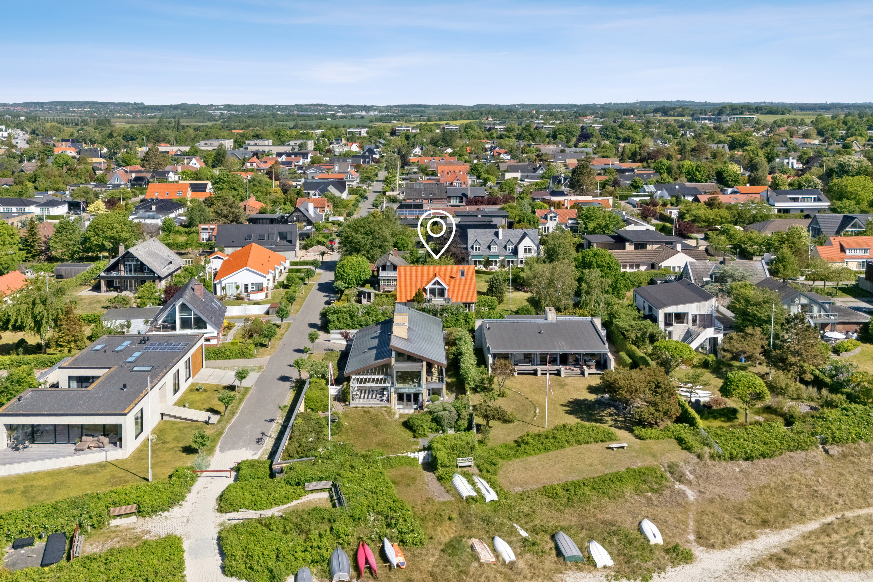 Fremhævet luftfoto billede i fuldskærmstilstand. Billede af Sejrs Allé 45, 8240 Risskov