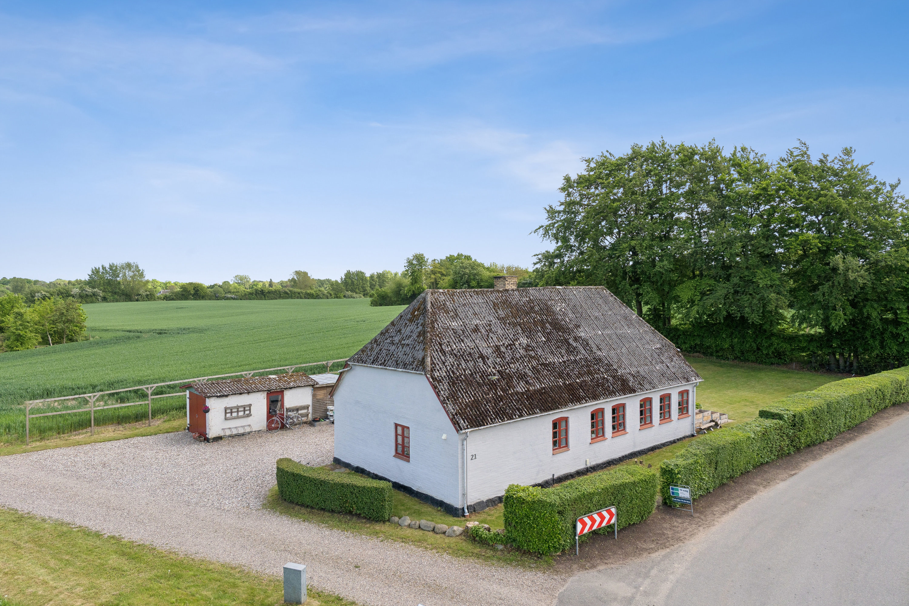 Fremhævet luftfoto billede i fuldskærmstilstand. Billede af Sognevej 21, 5884 Gudme