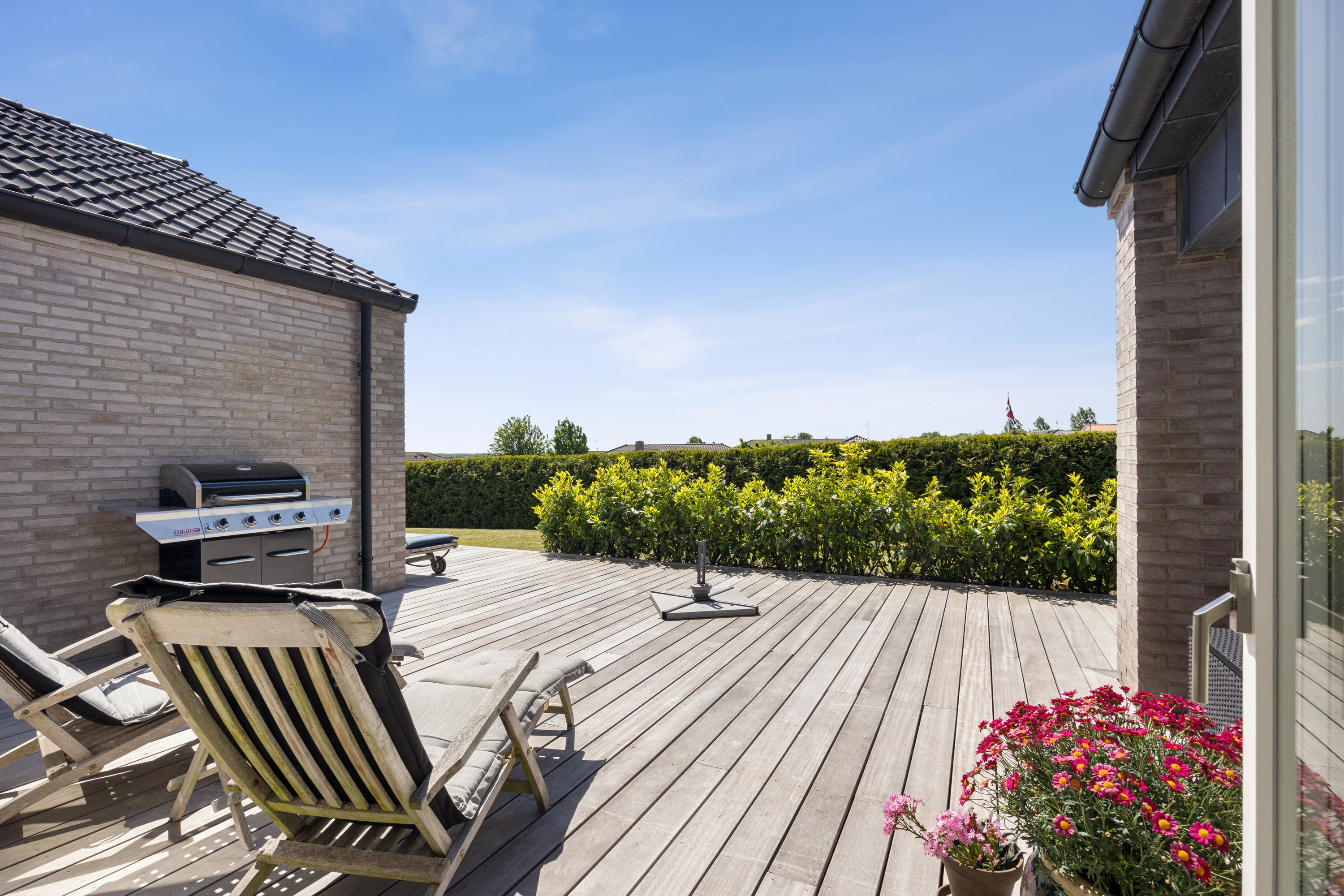 Fremhævet terrasse billede i fuldskærmstilstand. Billede af Jenstrup Huse 8, Dalby, 4690 Haslev