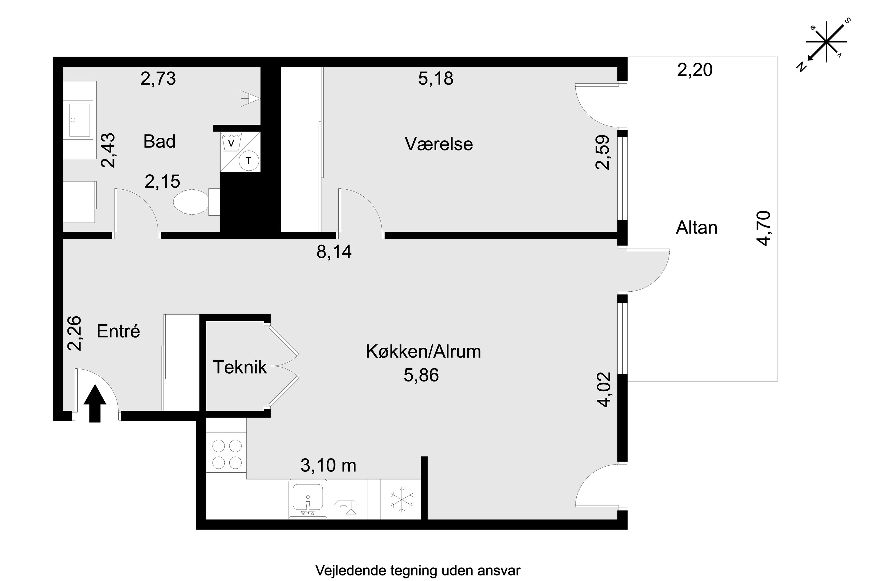 Plantegninger billede af Esther Aggebos Gade 10, 3. 2., 8000 Aarhus C