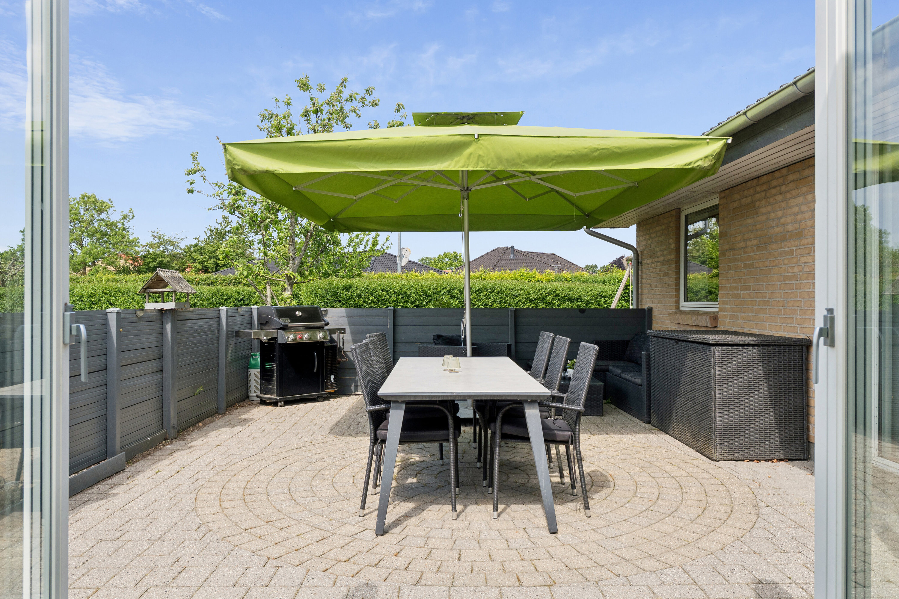 Fremhævet overdækket terrasse billede i fuldskærmstilstand. Billede af Vestervangen 79, 5762 Vester Skerninge