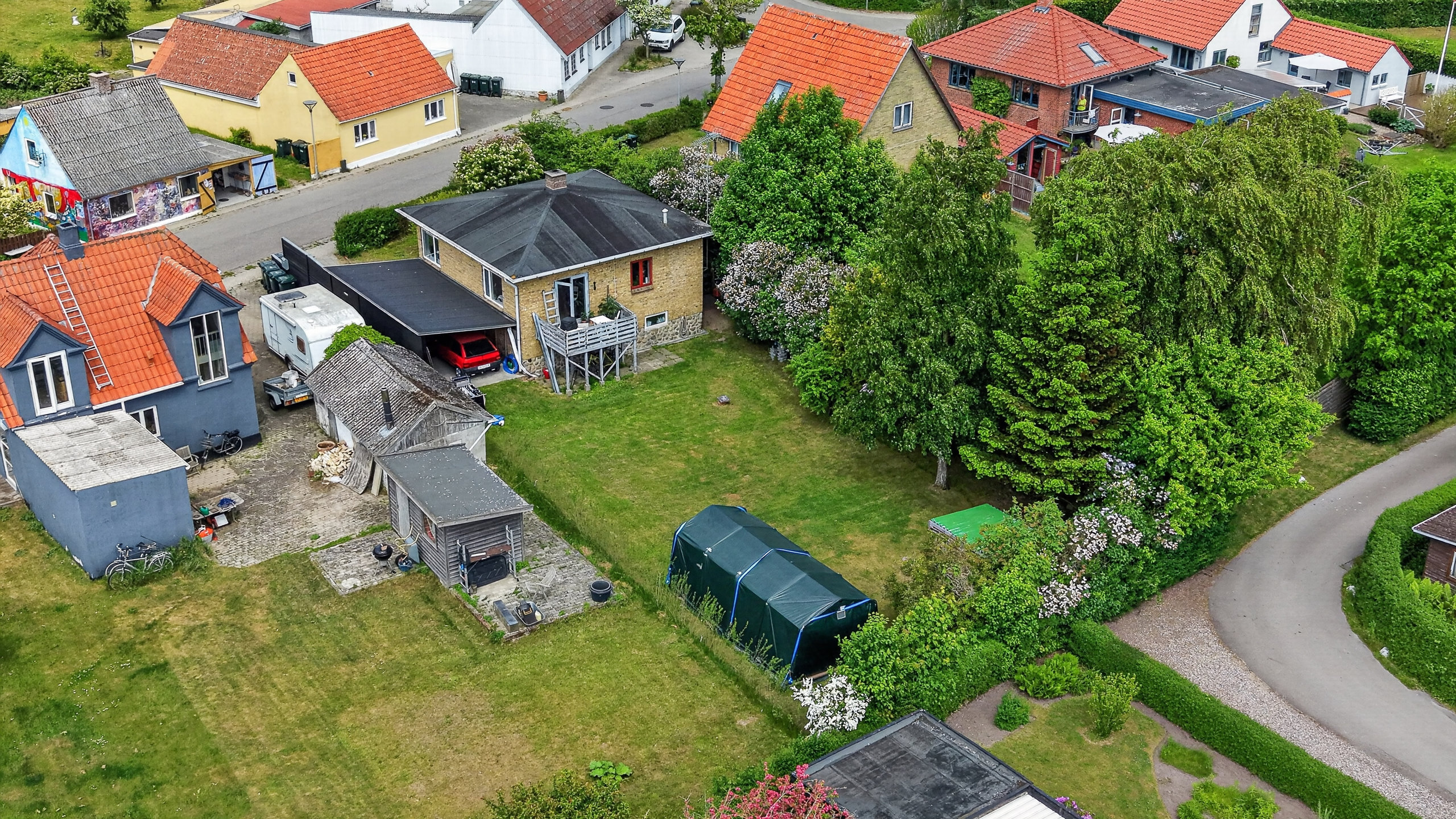 Fremhævet luftfoto billede i fuldskærmstilstand. Billede af Østerlyngvej 28, 4500 Nykøbing Sj