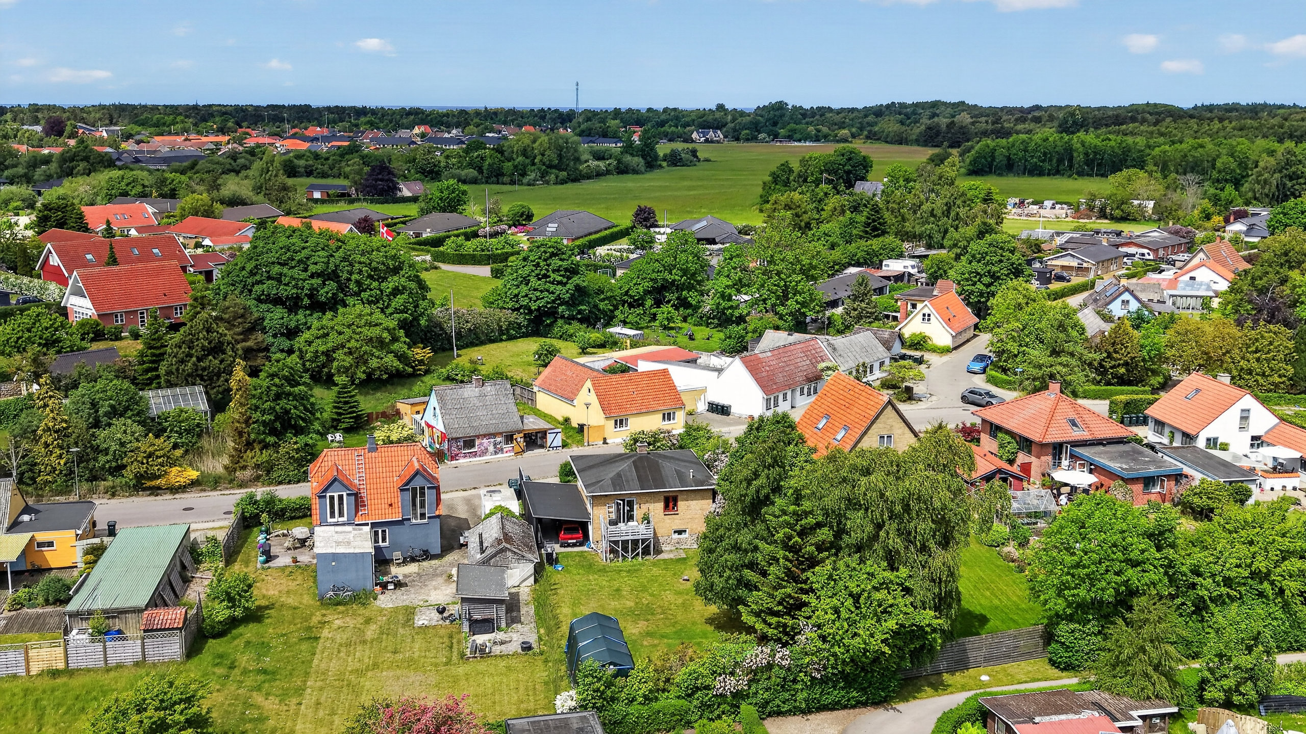 Fremhævet luftfoto billede i fuldskærmstilstand. Billede af Østerlyngvej 28, 4500 Nykøbing Sj