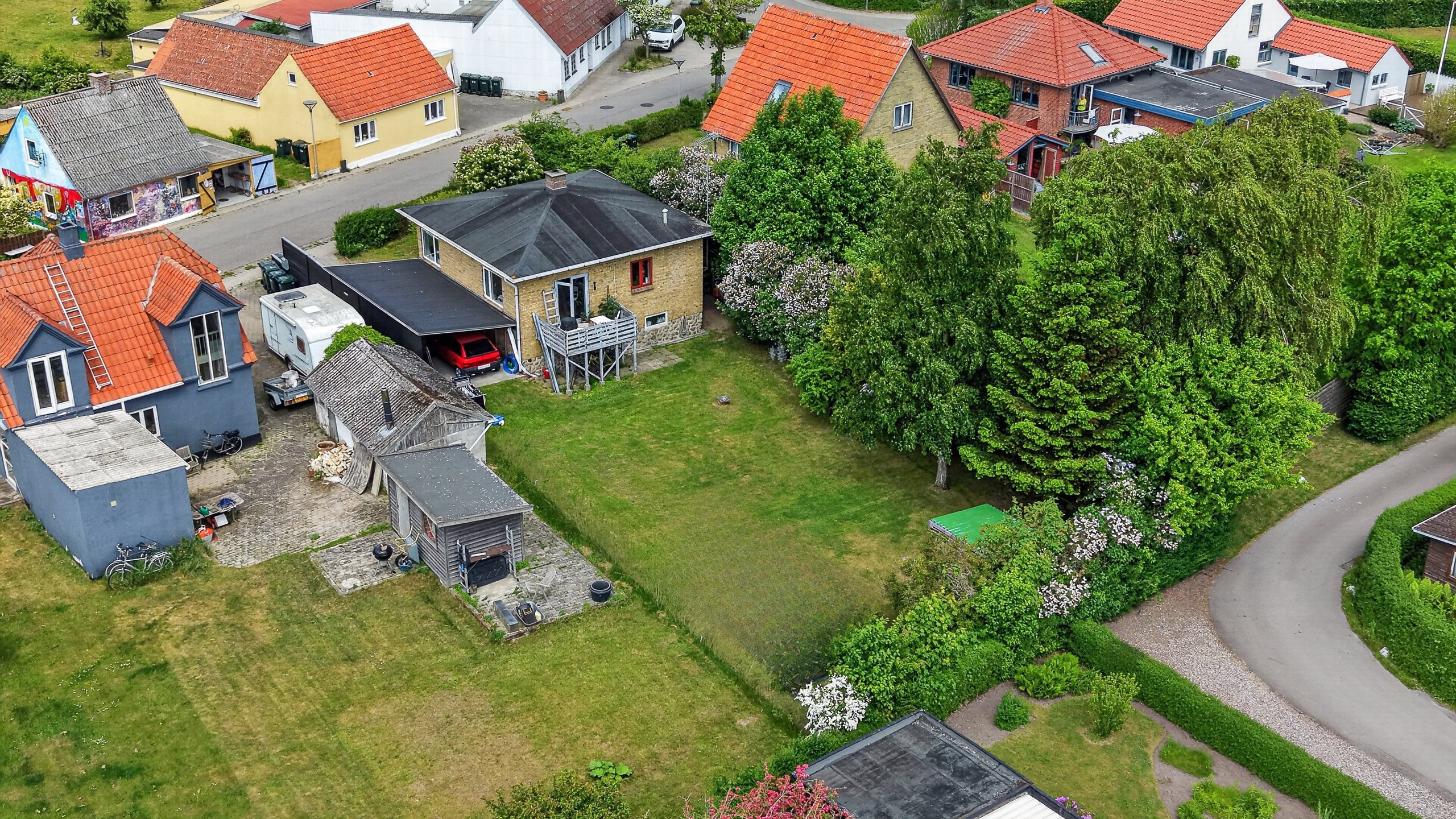 Fremhævet luftfoto billede i fuldskærmstilstand. Billede af Østerlyngvej 28, 4500 Nykøbing Sj