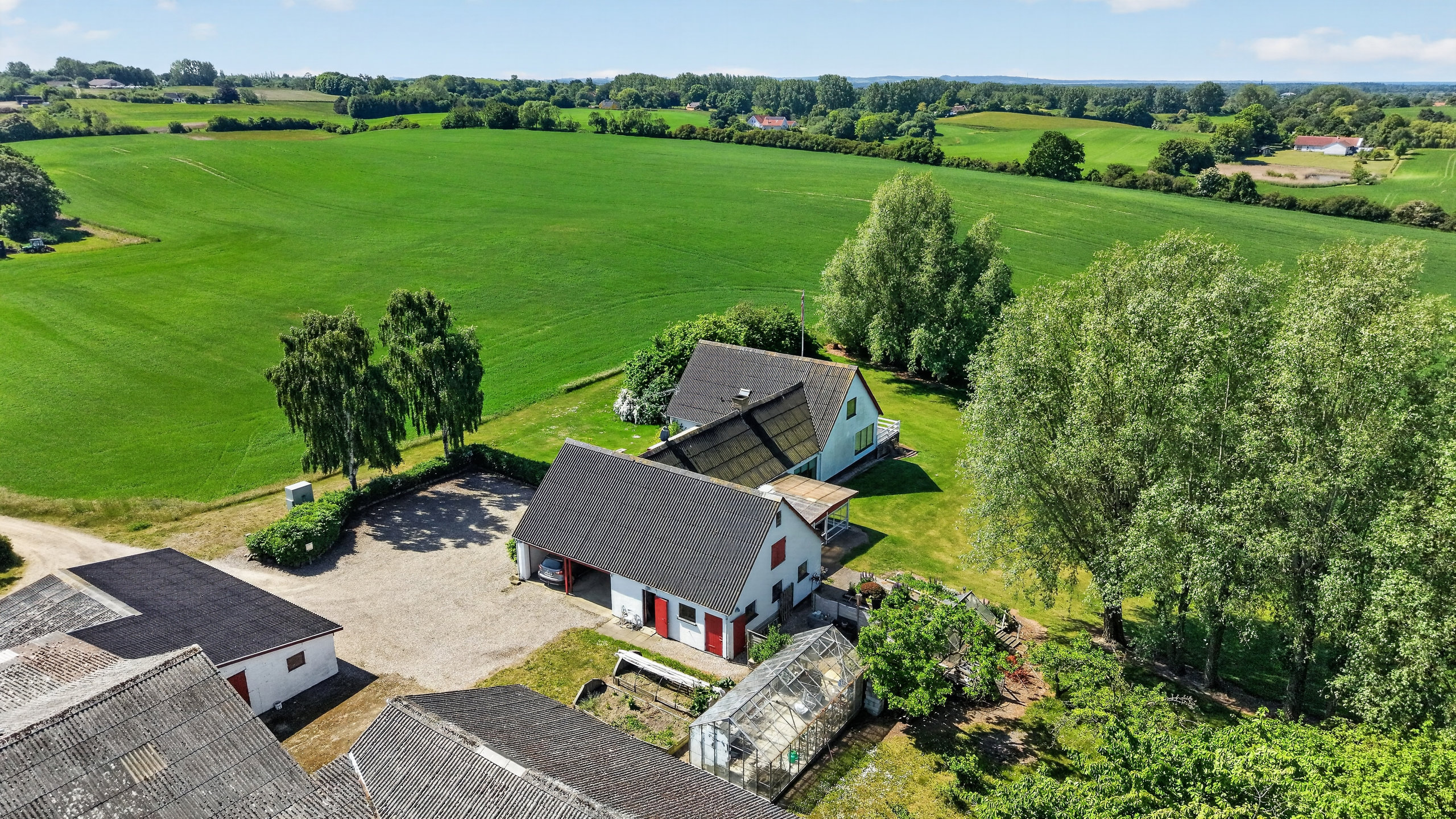 Fremhævet luftfoto billede i fuldskærmstilstand. Billede af Gammelgårdsvej 7, Stårup, 4500 Nykøbing Sj