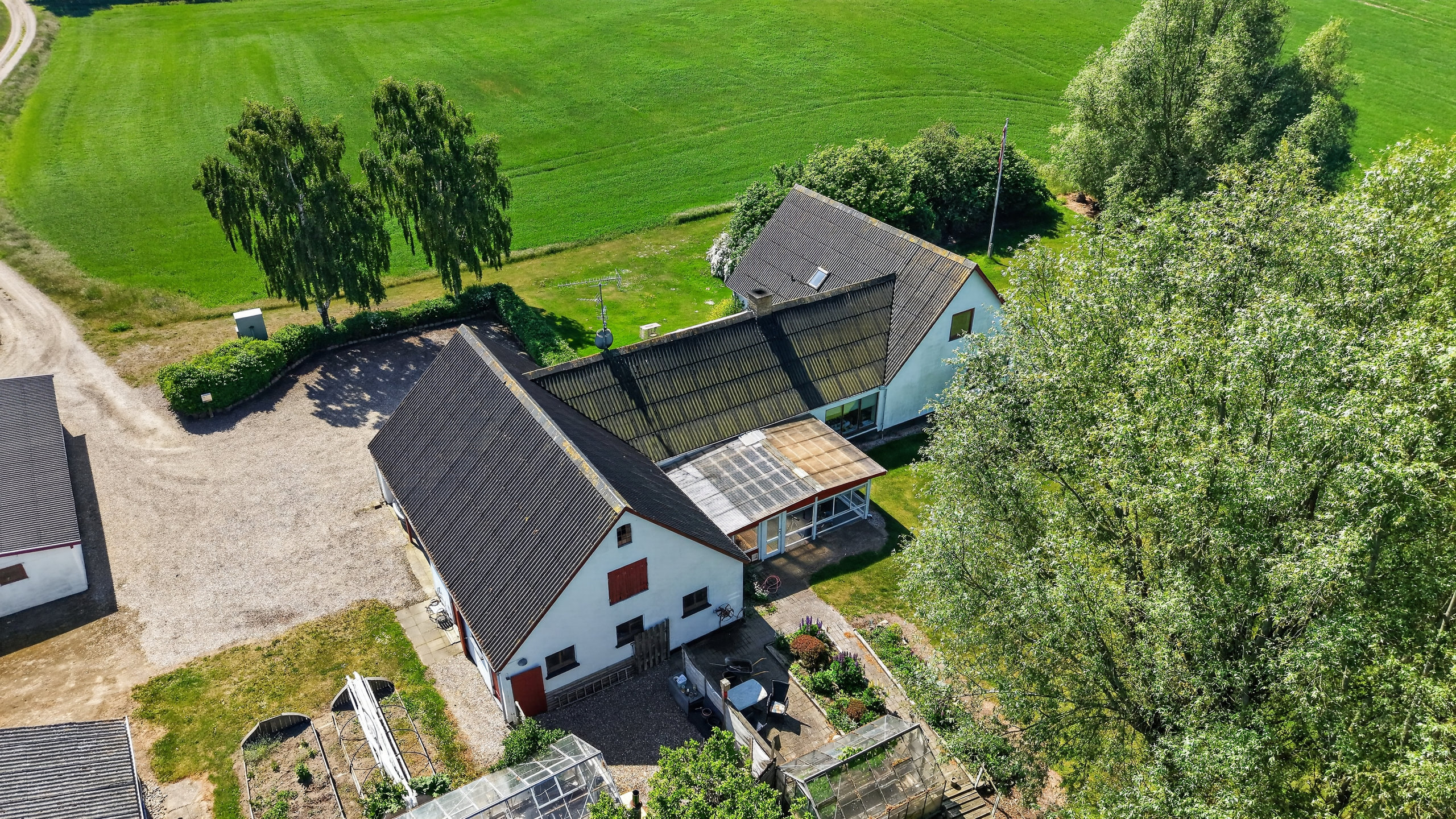 Fremhævet luftfoto billede i fuldskærmstilstand. Billede af Gammelgårdsvej 7, Stårup, 4500 Nykøbing Sj