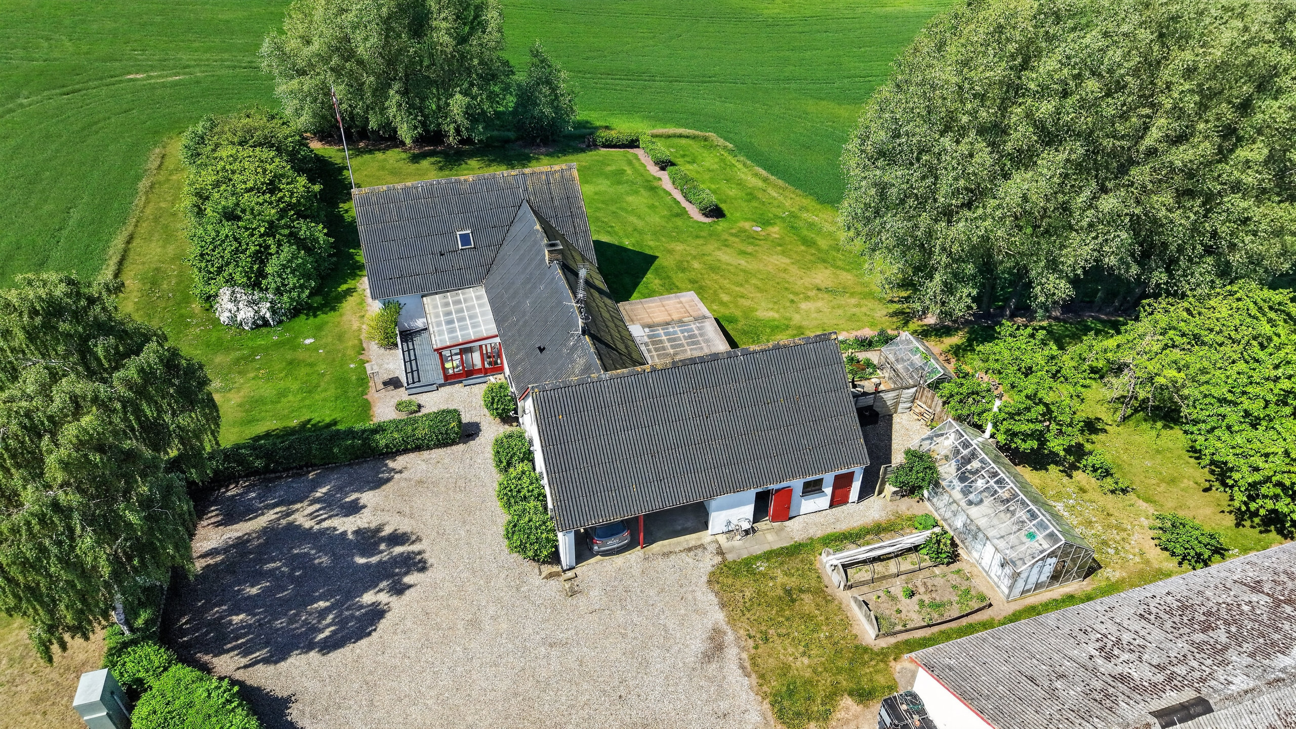 Fremhævet luftfoto billede i fuldskærmstilstand. Billede af Gammelgårdsvej 7, Stårup, 4500 Nykøbing Sj