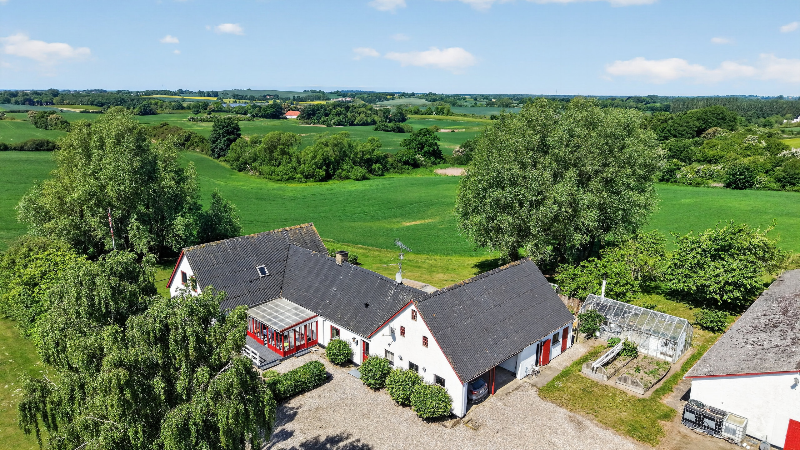 Fremhævet luftfoto billede i fuldskærmstilstand. Billede af Gammelgårdsvej 7, Stårup, 4500 Nykøbing Sj
