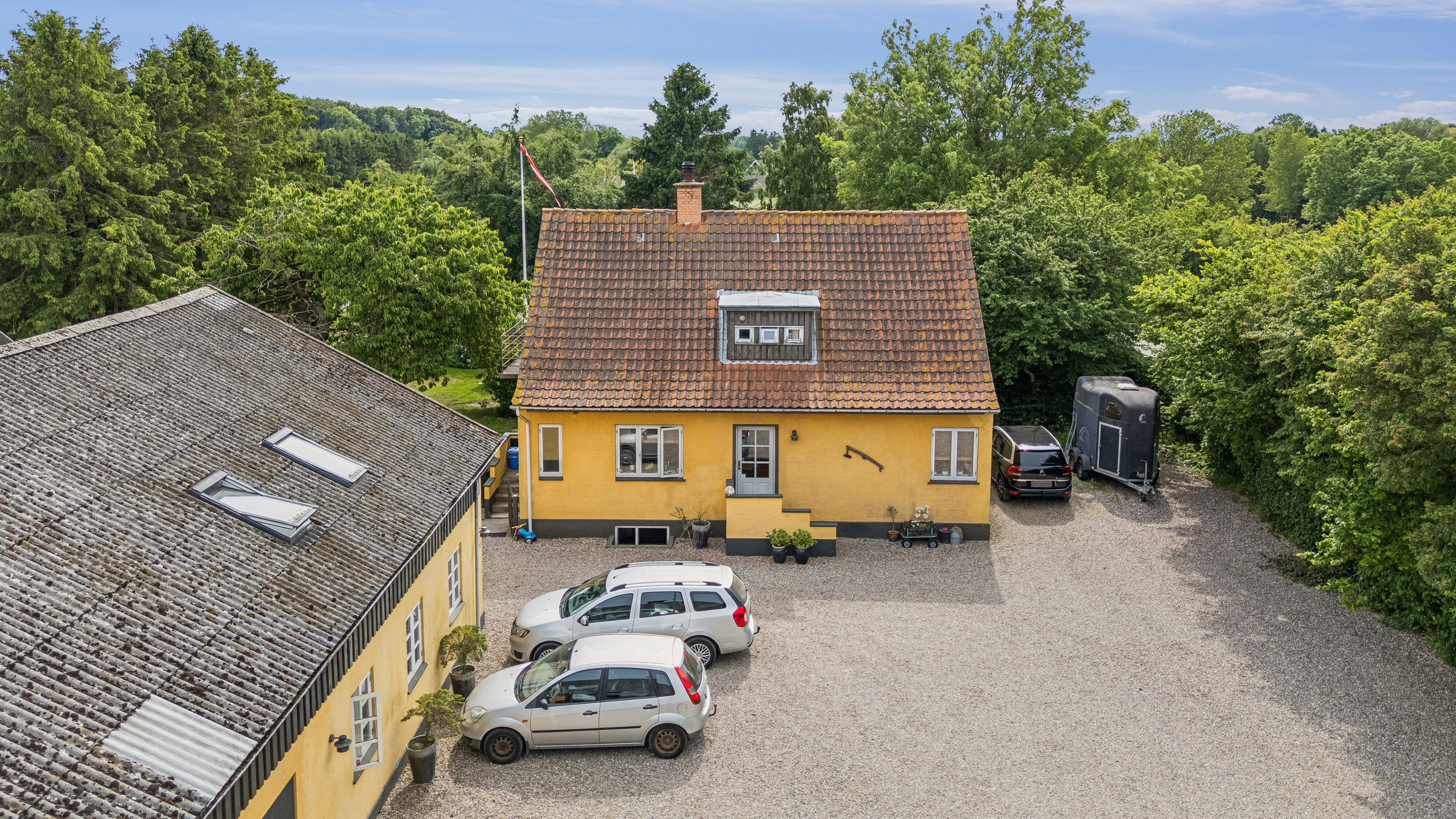 Fremhævet luftfoto billede i fuldskærmstilstand. Billede af Skovsbovej 235, Skovsbo, 5700 Svendborg